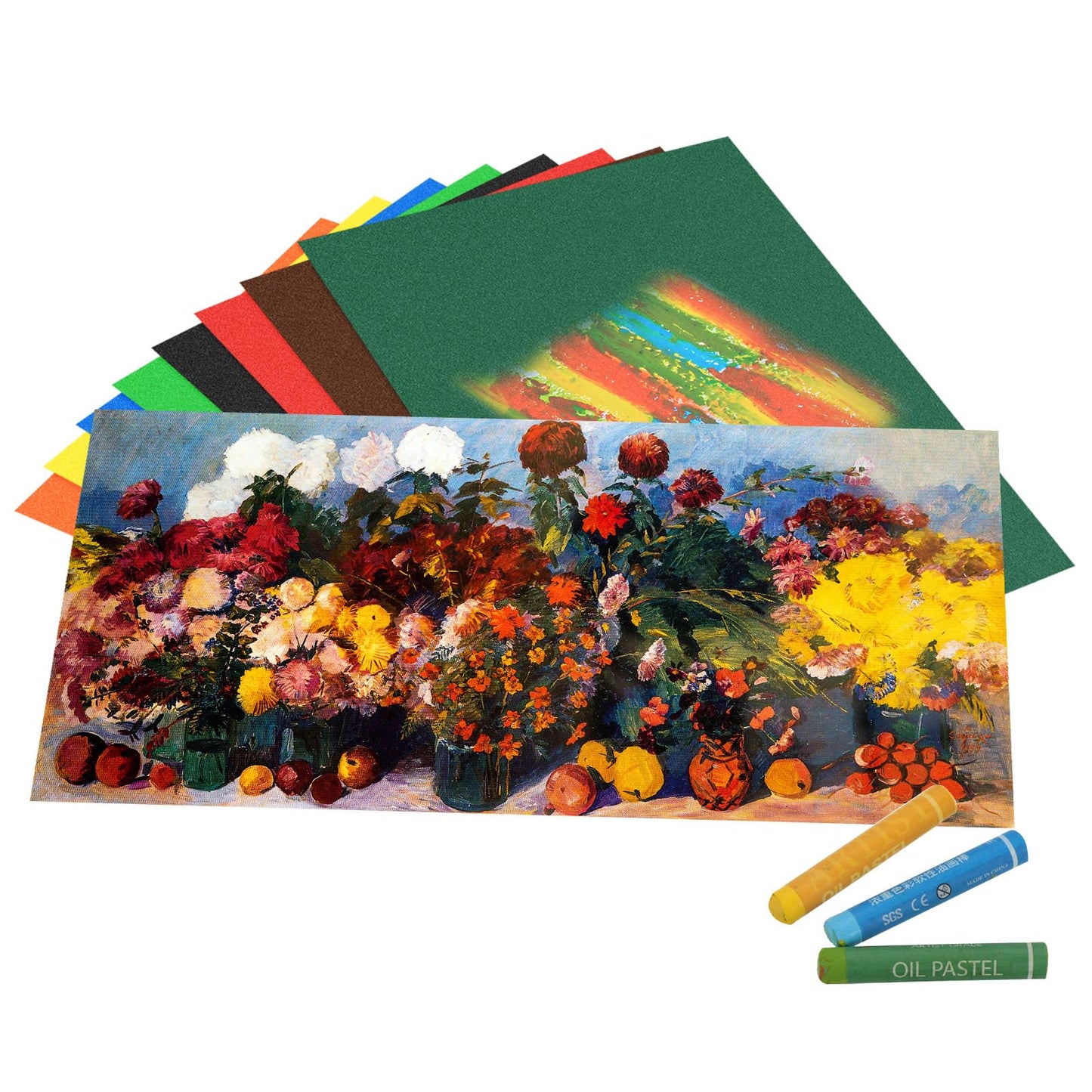 PATIKIL Black Oil Pastels, 24Pcs Soft Oil Crayons Creamy Pastels Stick Art Supplies for Art Painting Drawing Blending Graffiti for Artists Beginners
