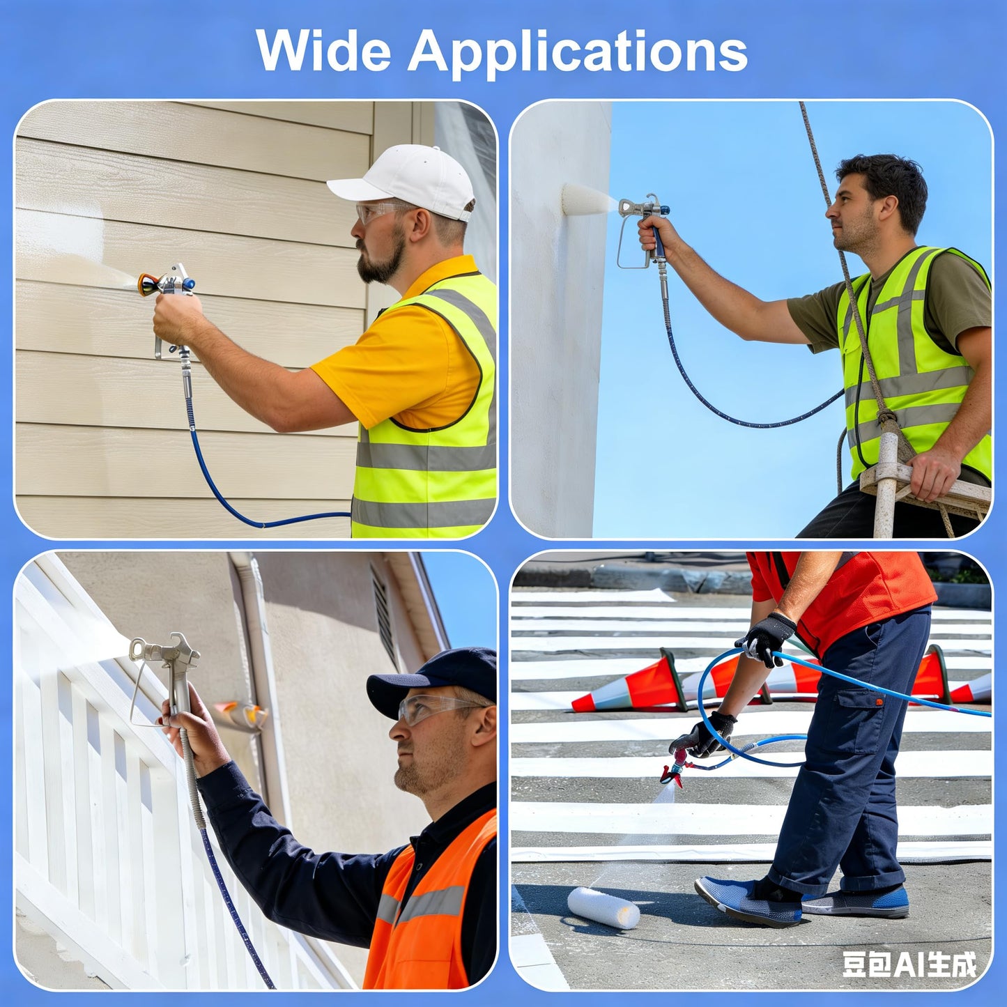3600 PSI High Airless Paint Sprayer Gun with Nozzle Guard and 5 Spray Nozzle Tips (211, 313, 415, 517, 623) & 5 Airless Paint Sprayer Gun Filters & 8Inch(20CM) Spray Painted Extension Pole