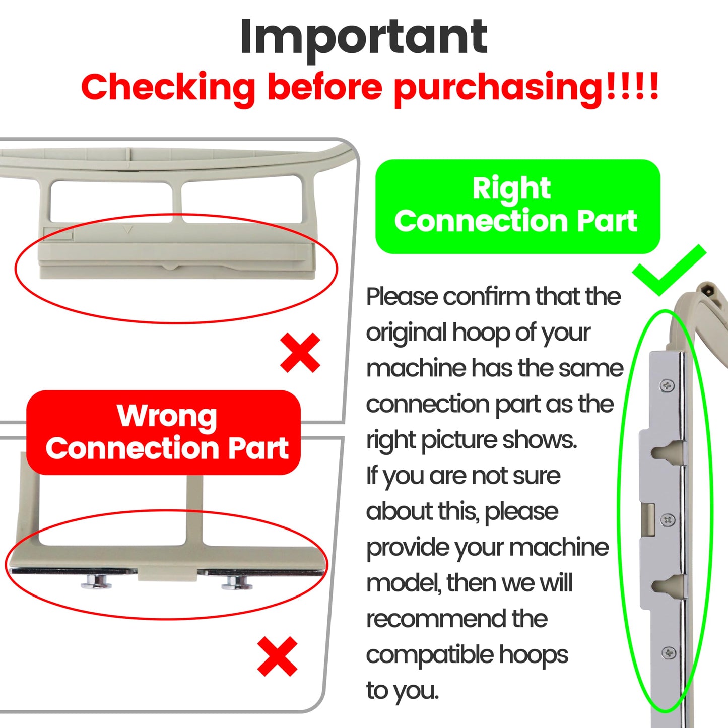 New brothread Embroidery Machine Hoop 4 in 1 Set(SA442+SA443+SA444+SA445) Compatible with Brother PE900 SE2000 PE800 SE1900 SE1950 PE780D 770 700 750D SE1800 Innovis1250D Babylock Accord Emore Ellure