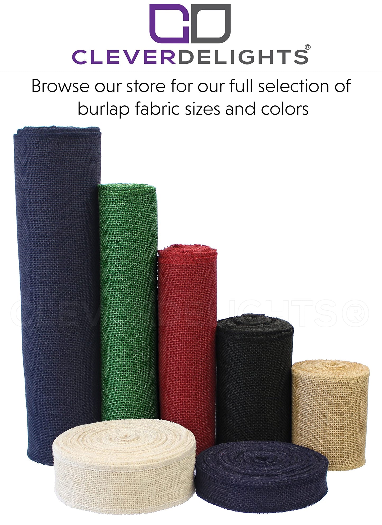 CleverDelights 4" Black Burlap Ribbon - Finished Edge - 10 Yards - Jute Burlap Fabric