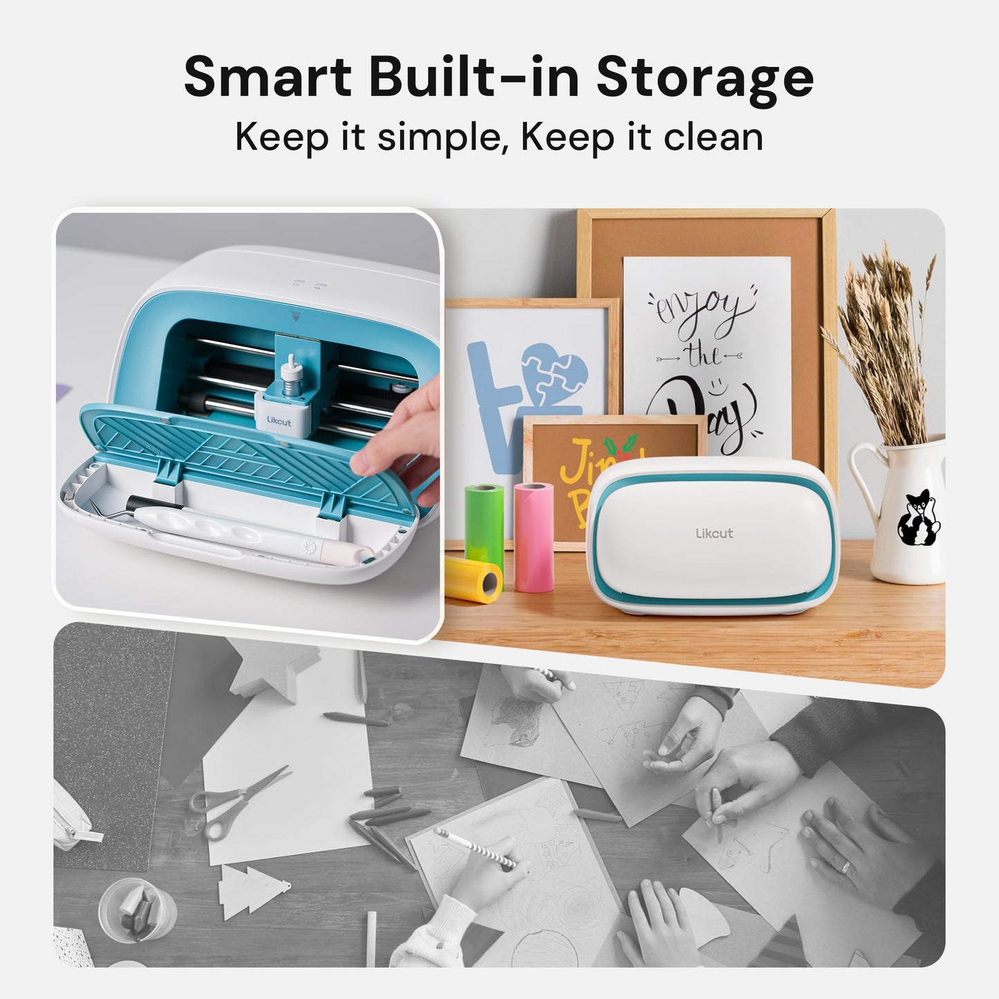 Likcut Vinyl Cutter Machine, Smart Sticker Maker Glee S501 for DIY Joy, Portable Cutting Tool for Crafting Beginner, Compact Design for Home & School Craft Projects, DIY Home Decor, Gifts for Crafters