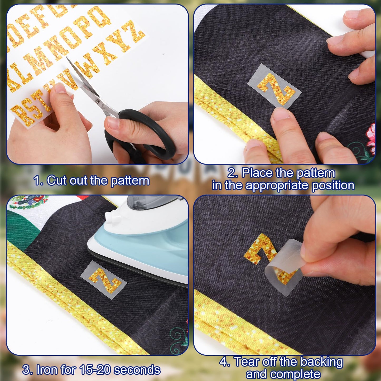 cosmisun Graduation Stole Class of 2026-9 Pcs Graduation Decoration 2026 with Iron on A to Z Letter 0 to 9 Number Patches, Unsex Grad Sash Decor Supplies for High School College (Blue Gold)