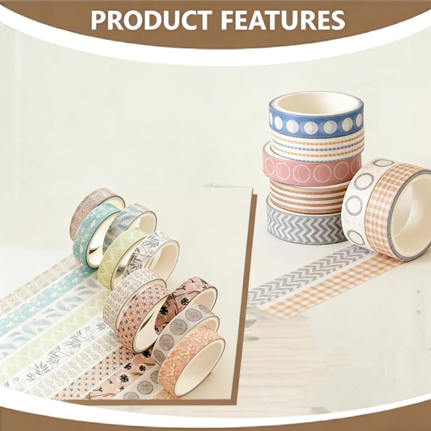 LXFNDZW Washi Tape Set Arts & Crafts Tape Multipack Decorative Book Washi Tape for DIY Arts, Crafts, Journals, Planners, Scrapbooking & Gift Wrapping