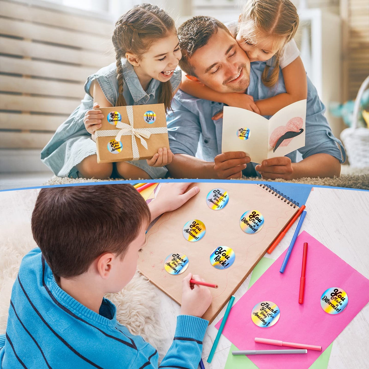 1000 Pcs Kudos Appreciation Stickers Retro You are Awesome Thanks for Being Amazing You Make a Difference Envelope Seals for Graduation Employees Nurses Teacher Appreciation(Holographic)