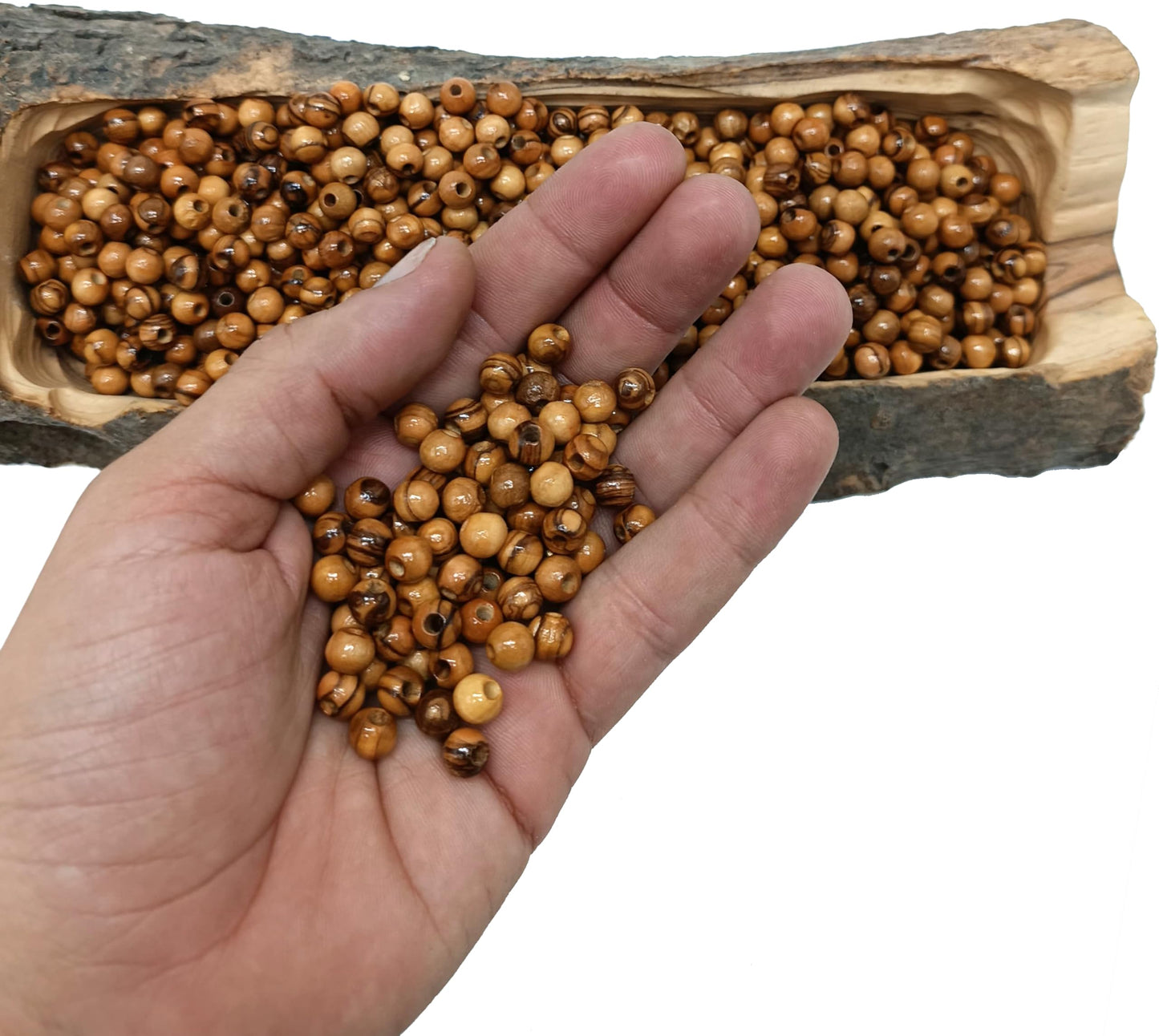 ZULUF 6mm Olive Wood Beads Bulk 500pcs – Natural Wooden Pieces for Jewelry Making, Catholic Rosary Supplies, Bracelet Necklace Craft Parts, DIY Macrame, Holy Land with Certificate BEAD021