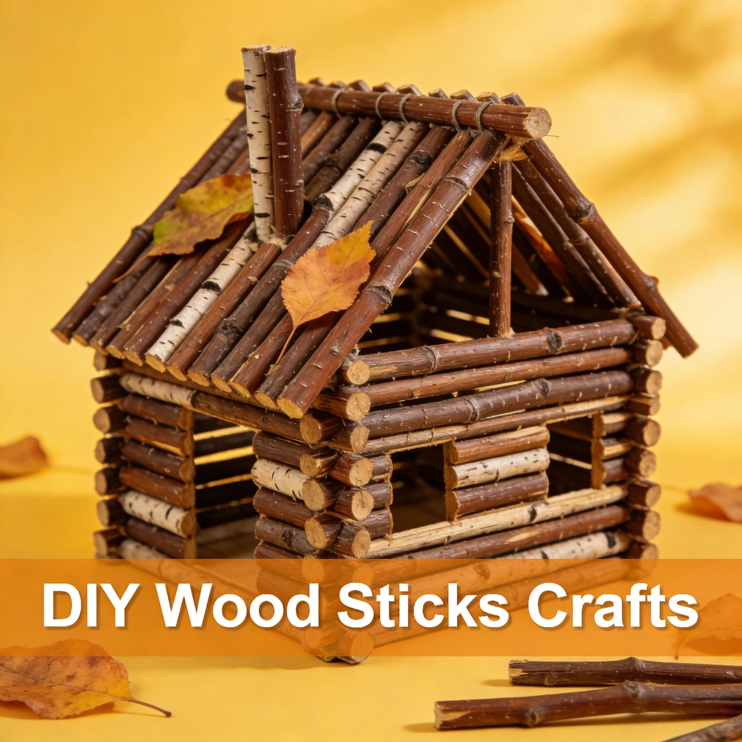 50PCS Wood Log Sticks for Crafts, Natural Wood Craft Sticks, 7.8'' & 11.8'' Craft Twigs for Decoration, DIY Photo Props, School Projects, Festival Decoration