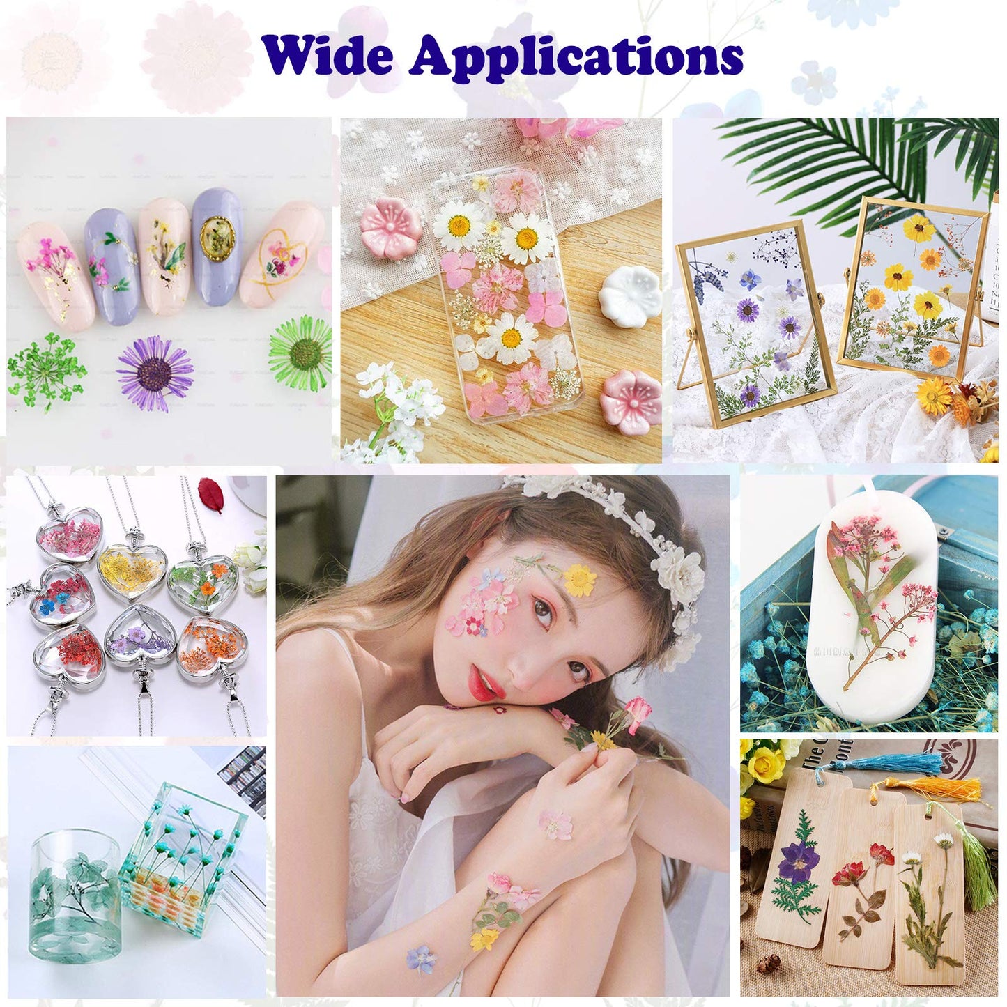 LUCISKY 136Pcs Pressed Dried Leaves and Butterfly for Resin Molds, Real Natural Flowers Stickers for DIY Art Crafts, Jewelry, Candle, Soap Crafts Making