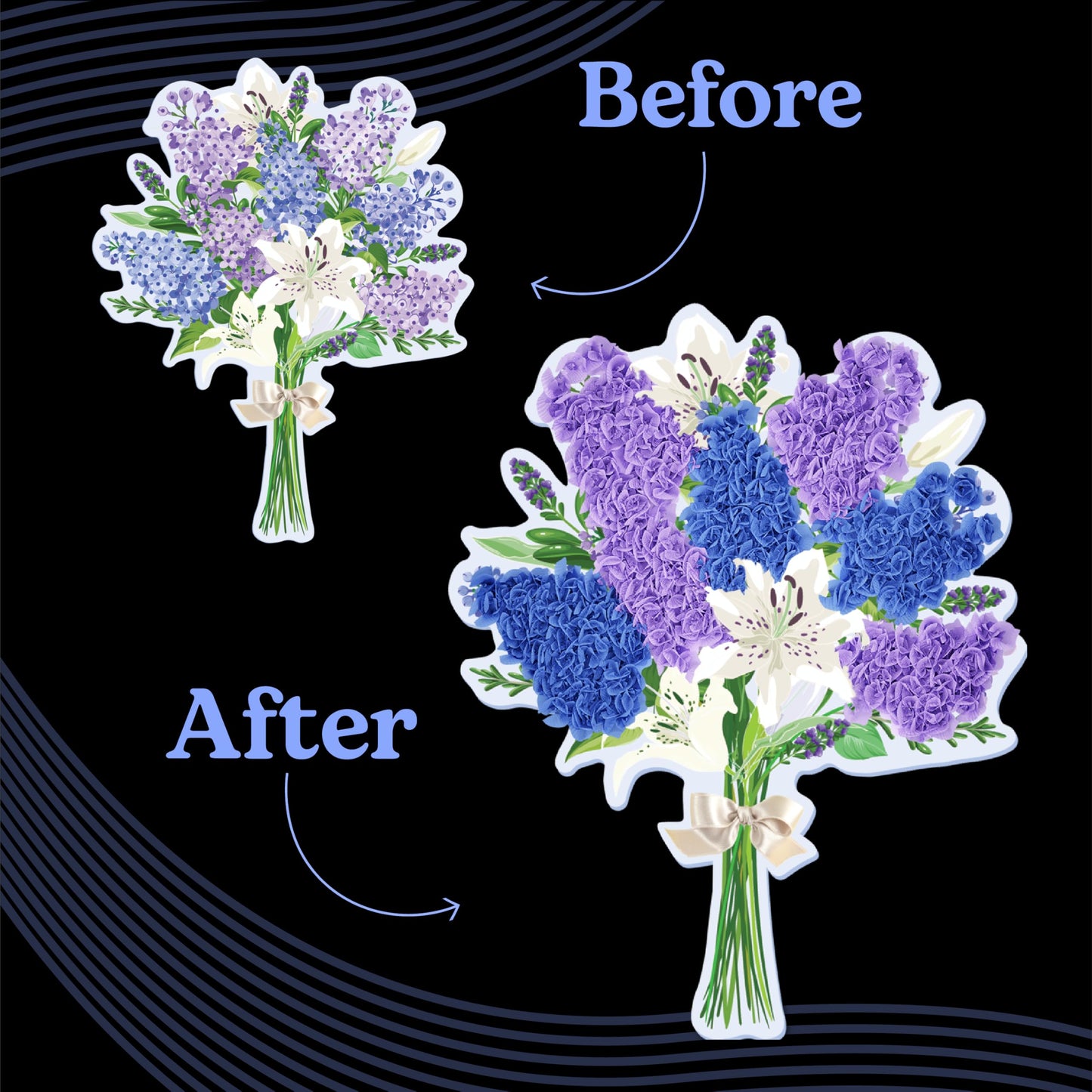 Unwynd Poke Art Lavender Flower Bouquet | Mess-Free Arts and Crafts for Adults | Teen Craft Kits, Mother's Day Flowers Gift | Gifts for Mother, Women and Men