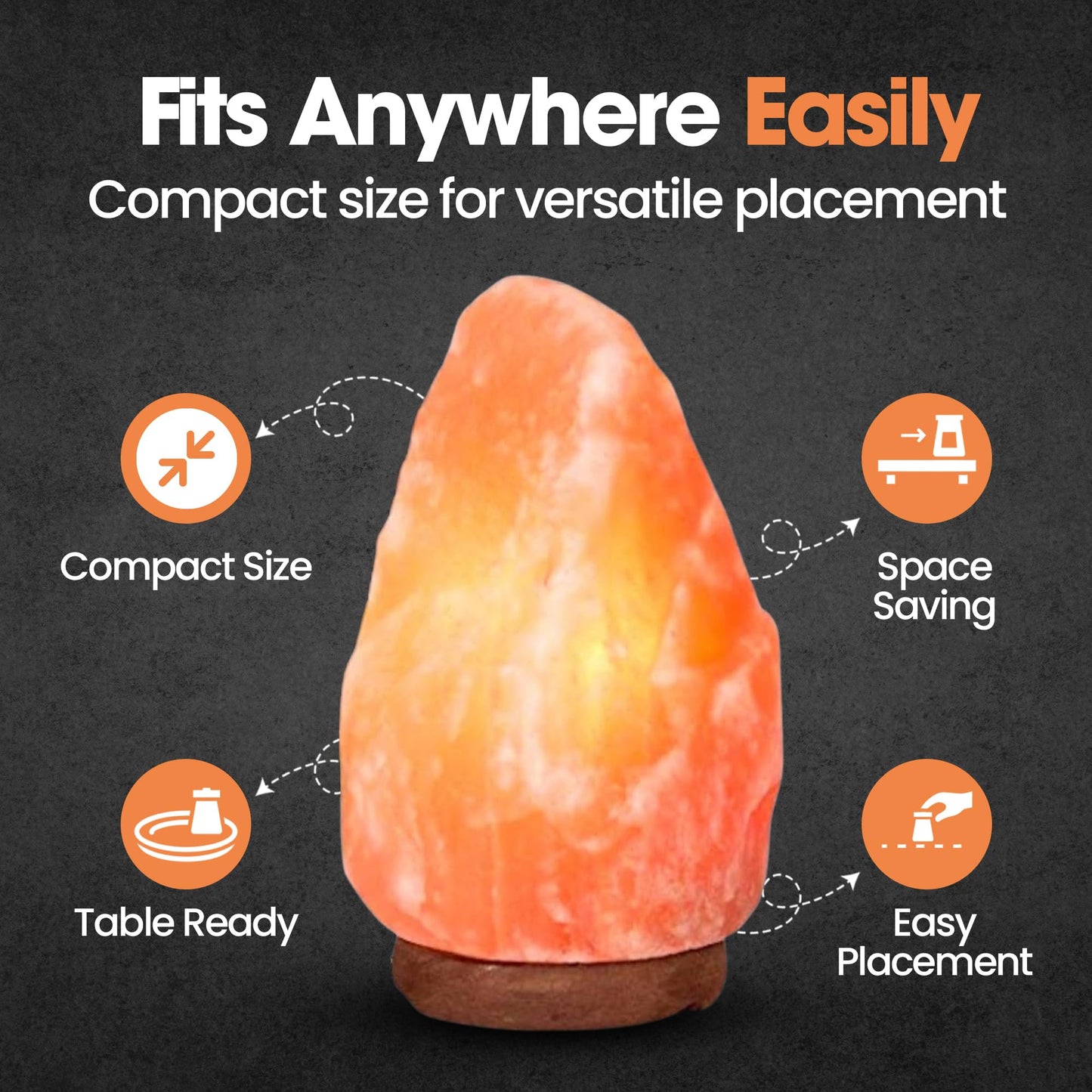 ZESTIQ FOODS Himalayan Salt Lamp – Natural Pink Salt Rock Lamp, Crystal Night Light for Bedroom, Home & Office, Air Purifier, Relaxation & Home Decor