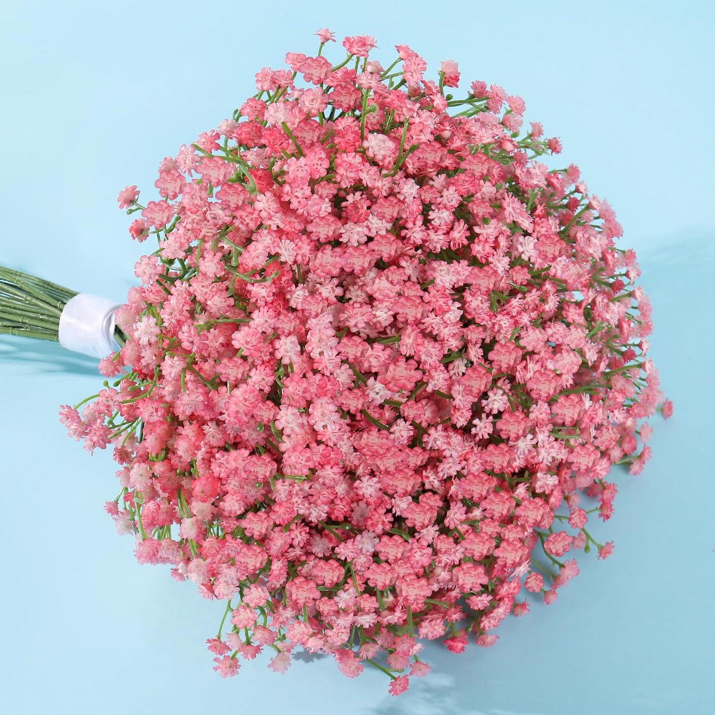Pusuny Baby Breath Flowers Artificial Bulk,15 Pcs Gypsophila Faux Pink Flowers Fake Baby Breath Real Touch Flowers Bouquets for Bride Wedding Decorations Party Floral Arrangements DIY (Pink)