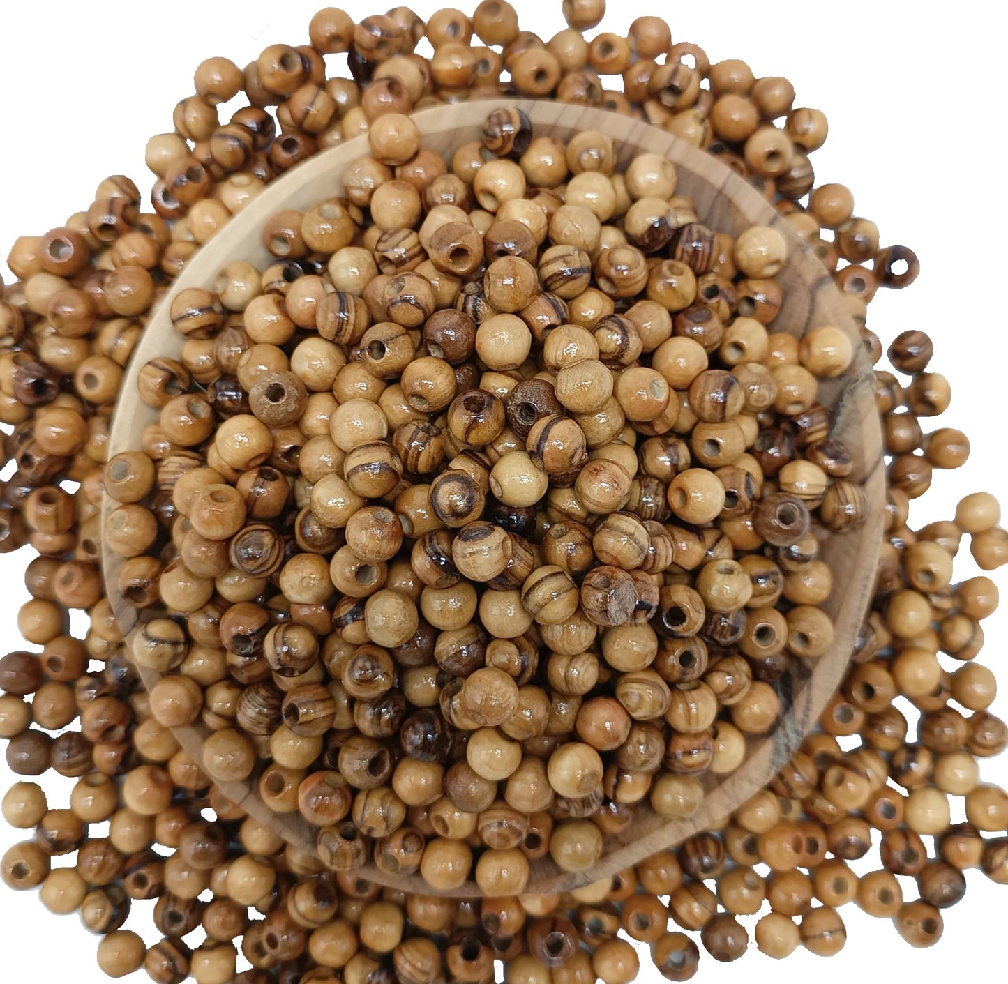 ZULUF 6mm Olive Wood Beads Bulk 500pcs – Natural Wooden Pieces for Jewelry Making, Catholic Rosary Supplies, Bracelet Necklace Craft Parts, DIY Macrame, Holy Land with Certificate BEAD021
