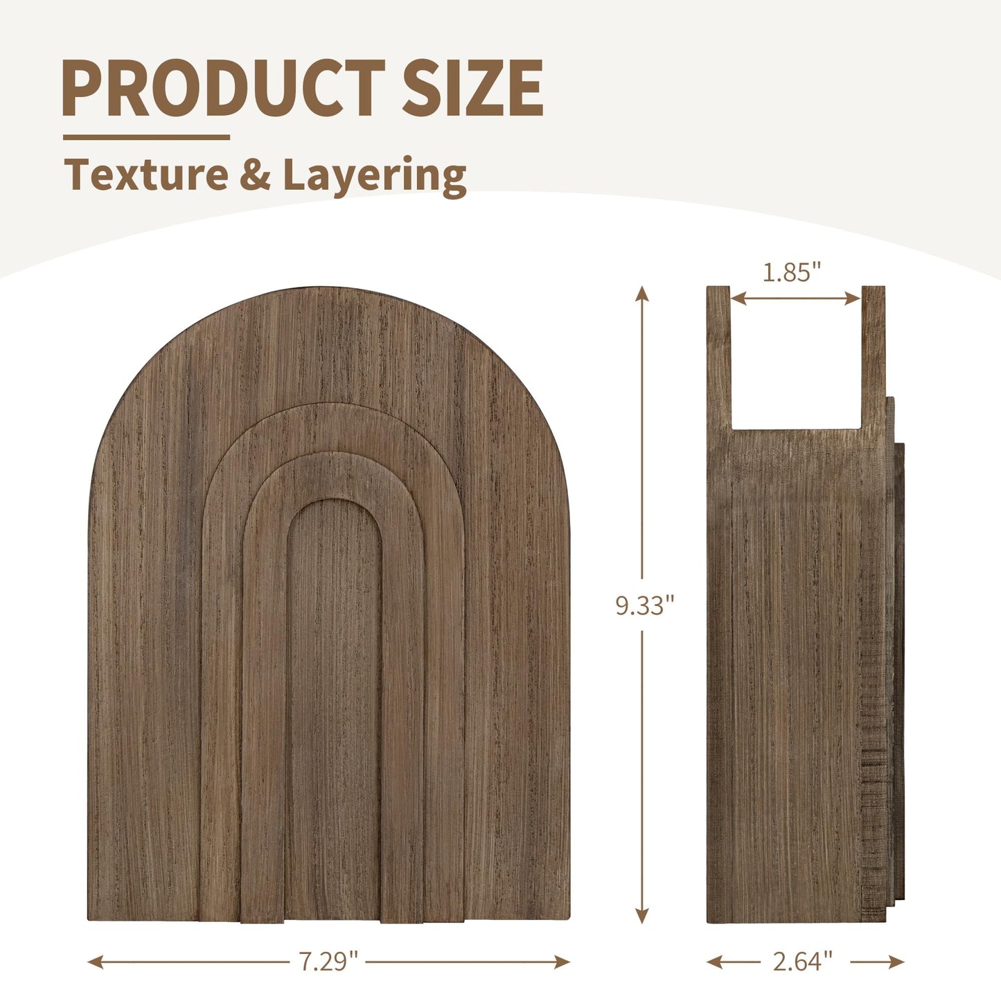 2 Pack Wood Wall Vase Natural for Pampas Grass & Dried Flowers, Rustic Farmhouse Decor for Bathroom Living Room Bedroom, Wooden Wall Planter