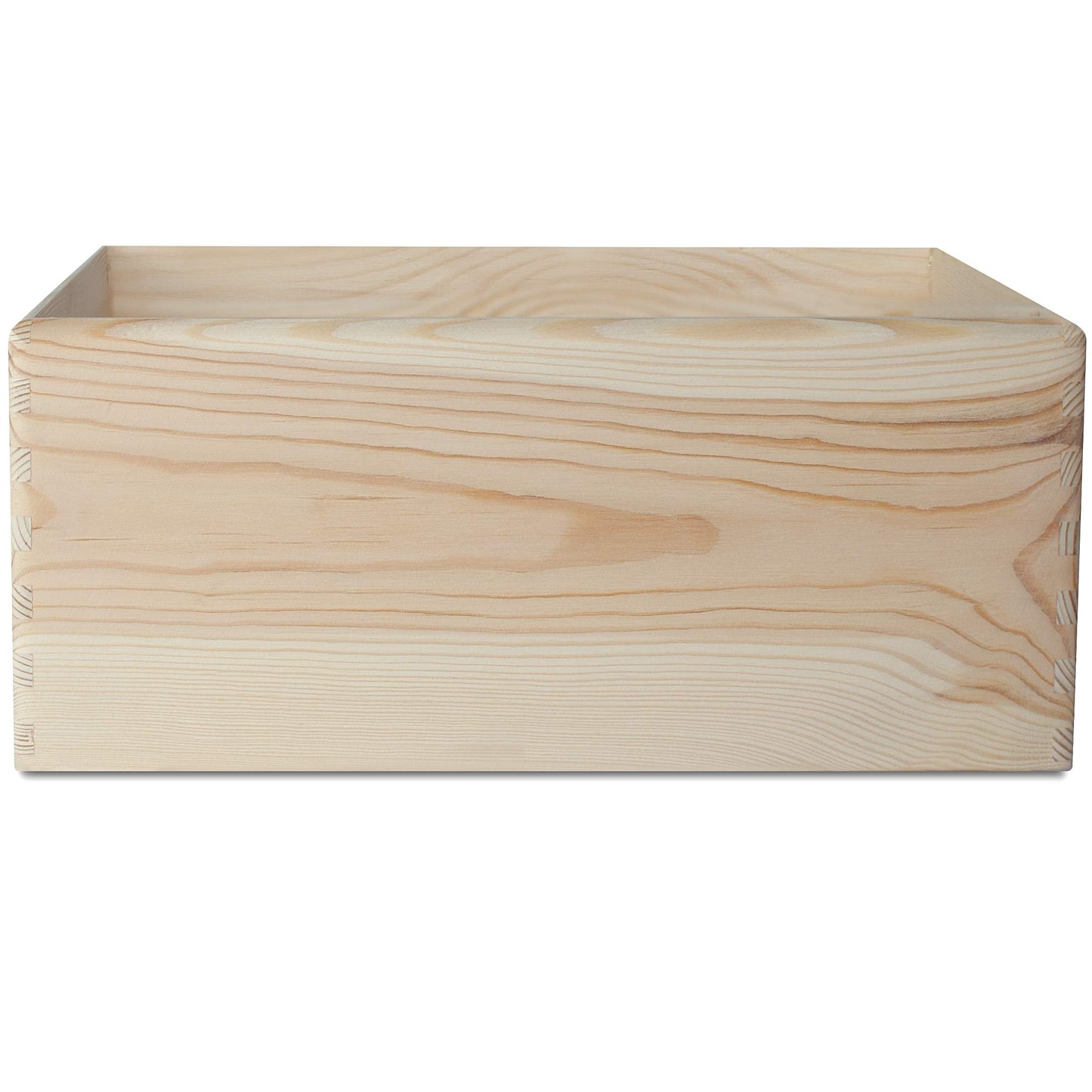 Creative Deco Large Wooden Crate Nesting Crate Handles | 11.8 x 7.87 x 5.51 in | Keepsake Unfinished Display Storage Box Multi-Craft Caddy Nesting Crate | Natural Wood Rustic | Plain Unpainted Beige