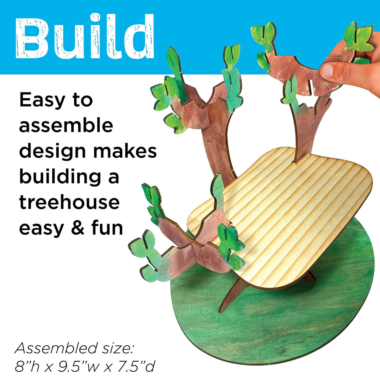 Creativity for Kids Build and Grow Tree House Craft Kit - Treehouse Playset Toy for Boys and Girls, Classic Toys for Kids (Ages 6+)