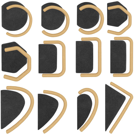 Pottery Mug Handle Molds 12Pcs Mug Handle Forms Mug Handle Making Tool for Pottery Ceramic Mug Handle Molds for Clay with Various Shapes and Sizes-Black