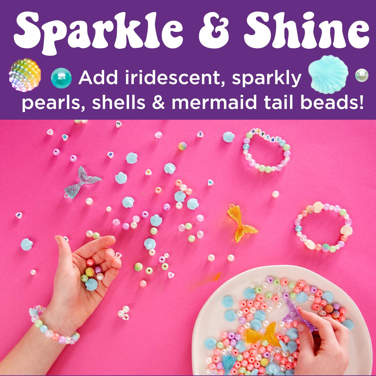 Creativity for Kids Mermaid Bead Jewelry Jar: Create 40+ Friendship Bracelets for Girls, DIY Girls Beads Jewelry Making Kit, Spring Crafts & Mermaid Gifts (Ages 6+)
