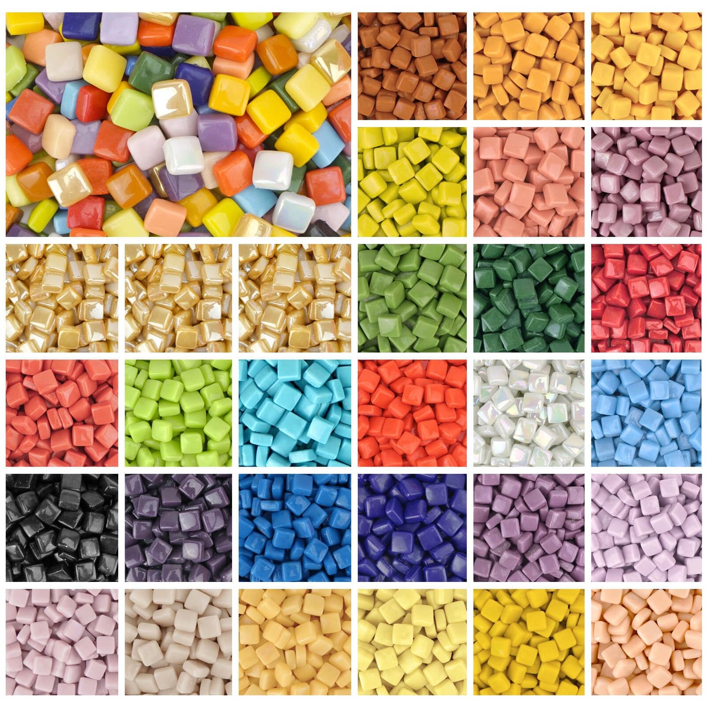 Samjobroad Square Glass Mosaic Tiles for Crafts – 10x10mm Mosaic Pieces, 6mm Thick Fired Glass Tiles, 300g (160 Pieces) for Wall Art,Picture Frames, Mirrors & Home Décor, Sky Blue