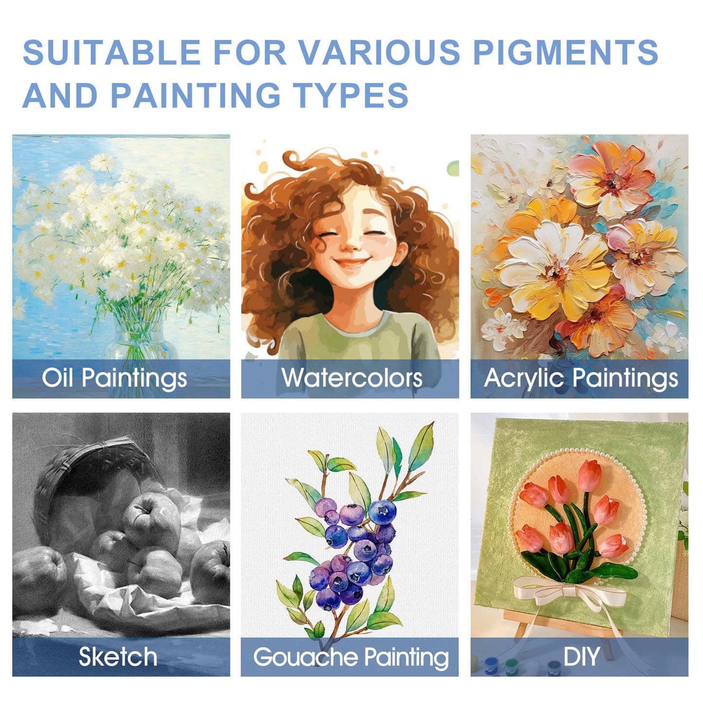 FUMILE 8x10 Canvas for Painting Stretched, 24 Pack Canvases for Painting-5/8 in Profile Primed White Blank Painting Canvas Value Pack for Oil & Acrylic Paint