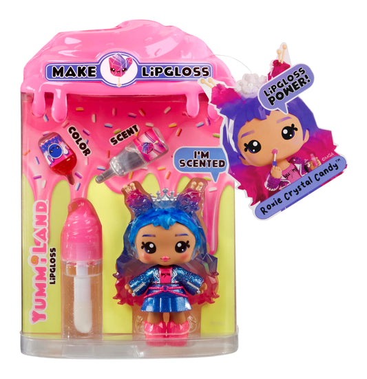 Yummiland Lip Gloss Doll - Roxie Crystal Candy, with DIY Lip Gloss Kit, Ages 4+