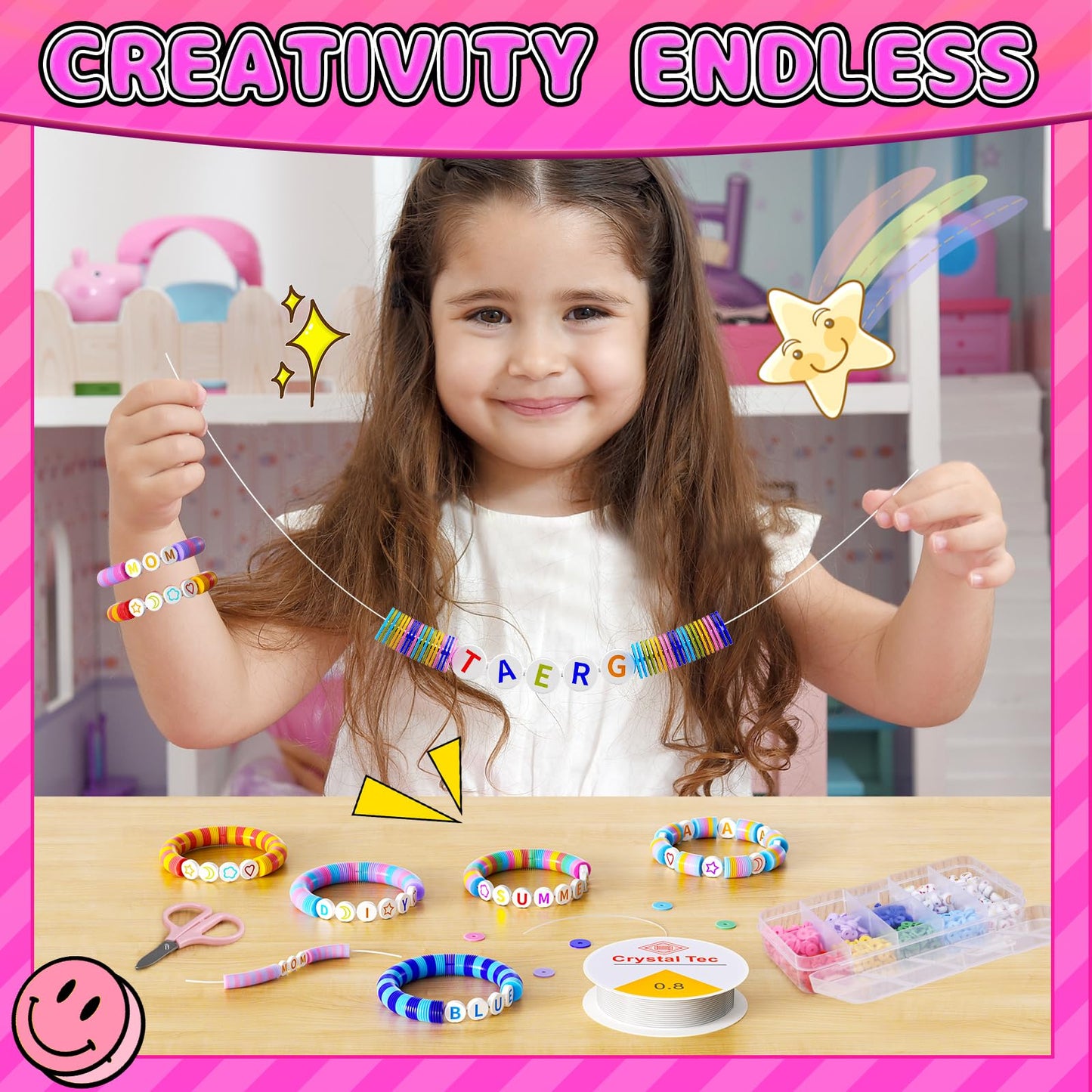 BOOH Decorate Your Own Water Bottle Kits for Girls, Mermaid Painting Diamond Art & Bracelet Making Kit for Girl, Crafts for Kids Ages 4-8, Birthday Christmas School Gifts (Mermaid)