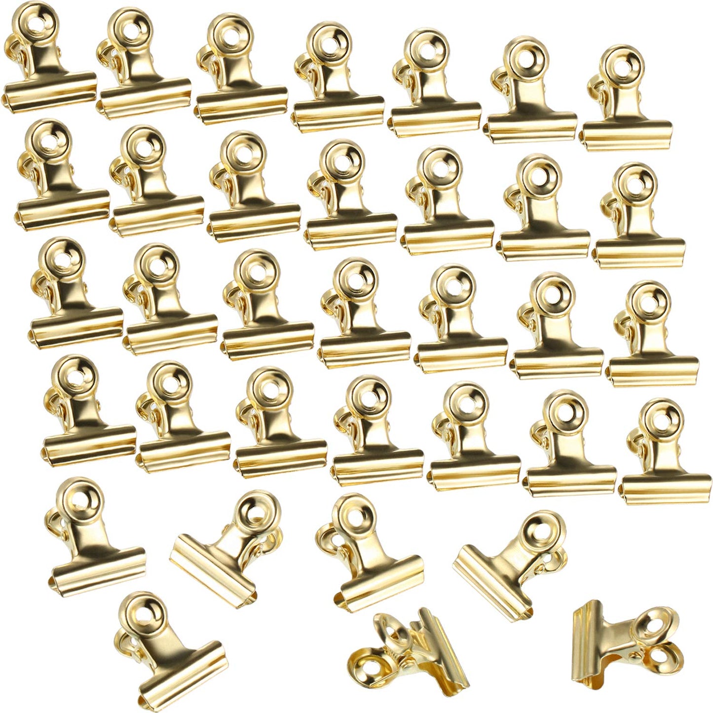 Boao 100 Pcs Mini Gold Metal Clips Small Gold Binder Clips Bulk for Photos, Maps, Drawings, Art Work, Papers, Price Tag, 0.87 Inch
