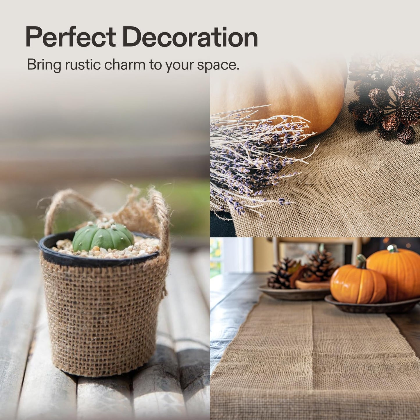 VIVOSUN 40 in x 30 ft Burlap Fabric, High Density Natural Jute Fiber, Multipurpose Burlap for Gardening, Outdoor Plant Care, Weed Barrier, DIY Crafts, and Decoration