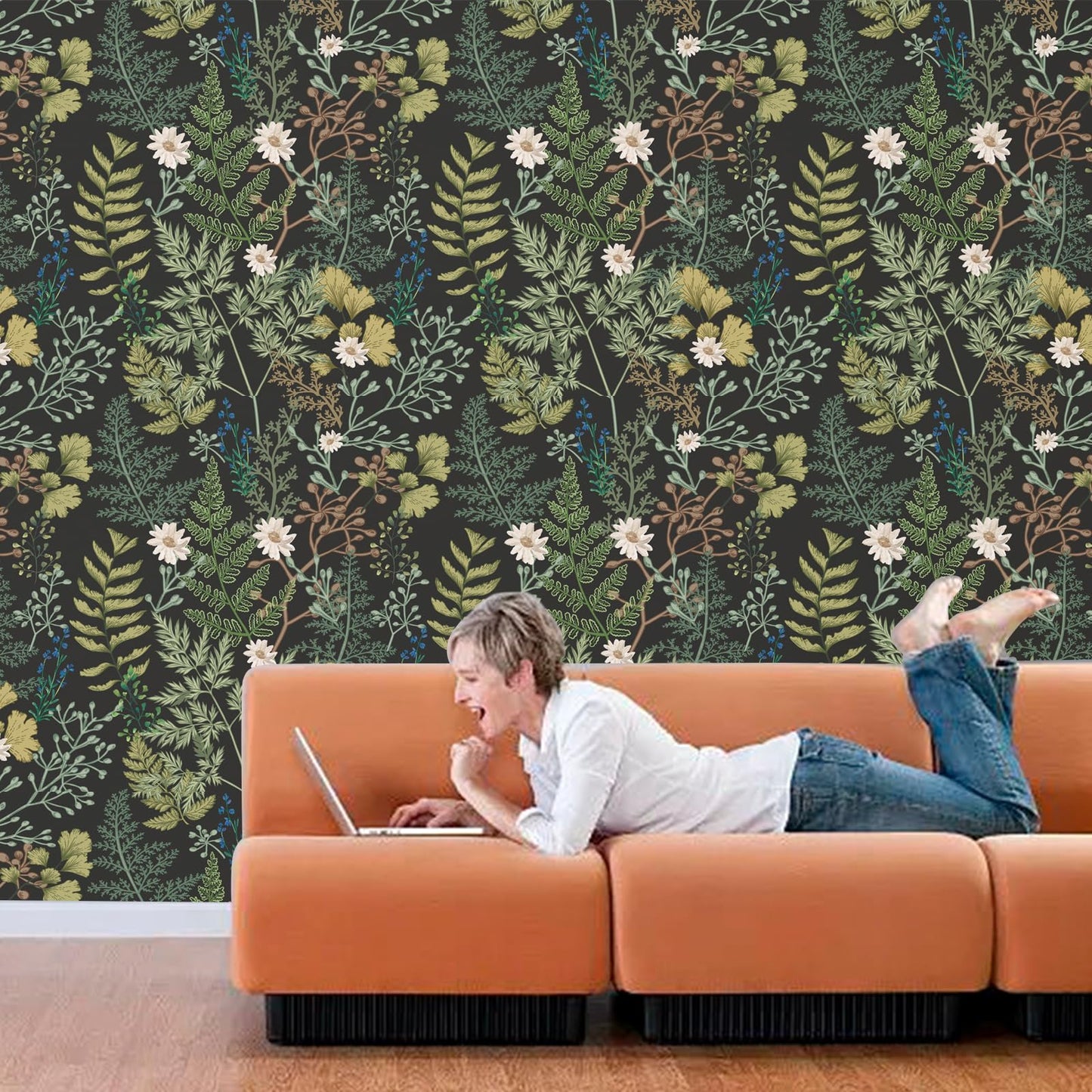itechpanda Floral Beautiful Wallpaper Peel and Stick Wallpaper Retro Flower Wall Paper Self Adhesive Furniture Cabinet Contact Paper for Cabinet Shelf Drawer Liner Bedroom DIY Decor