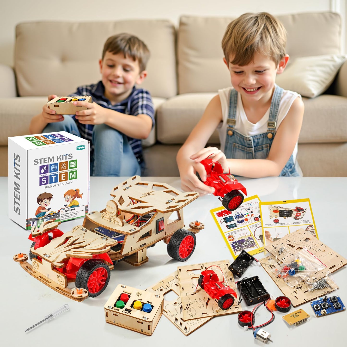 STEM Kits for Kids Age 8-10, STEM Toys for Ages 8-13, Remote Control Model Car Building Kits, Wood 3D Puzzles 8-12, Science Crafts Projects, Gifts for 8 9 10 11 12 13 14 Year Old Teen Boys Girls