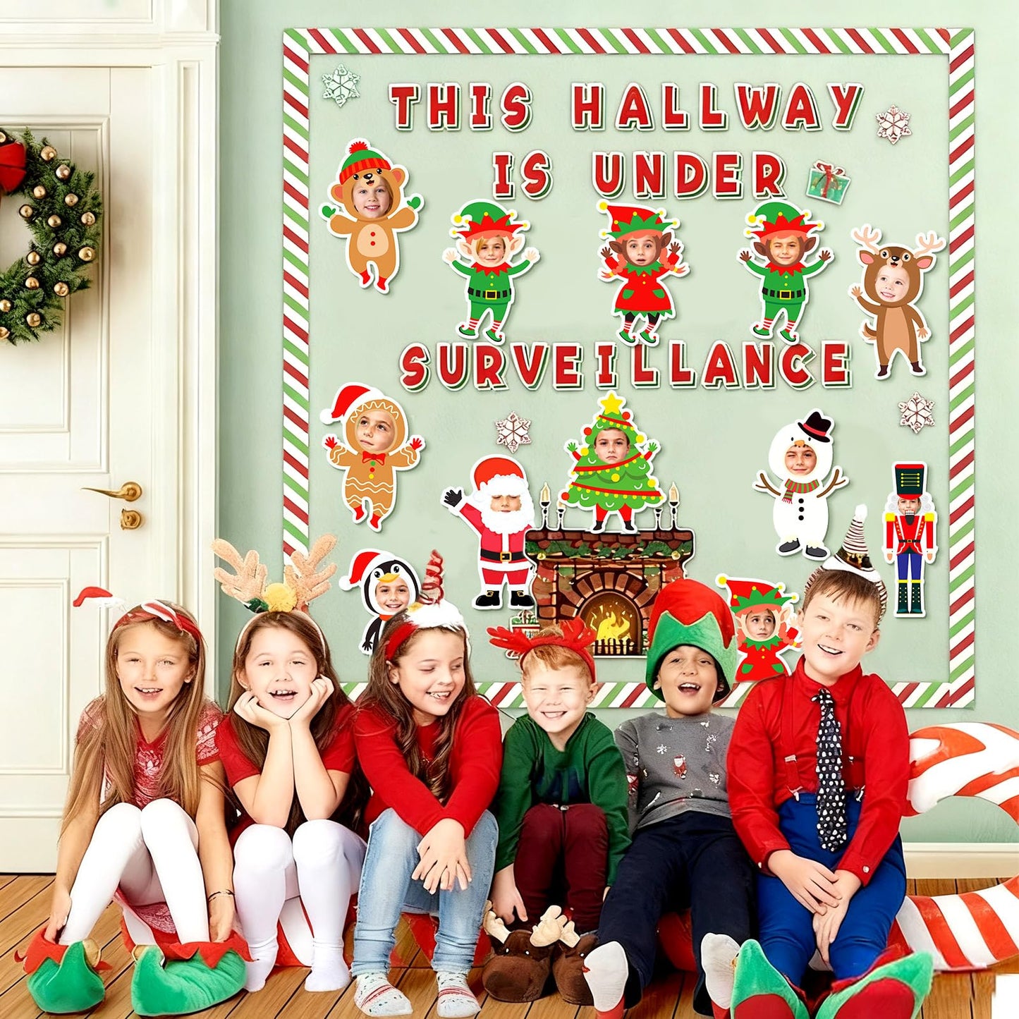 Weekgrat 48 Pcs Christmas DIY Paper Cutouts Set Gingerbread Xmas Bulletin Board Decorations Santa Snowman Christmas Cutouts Cartoon Decoration for Photo Crafts Holiday Party Classroom Home Decor