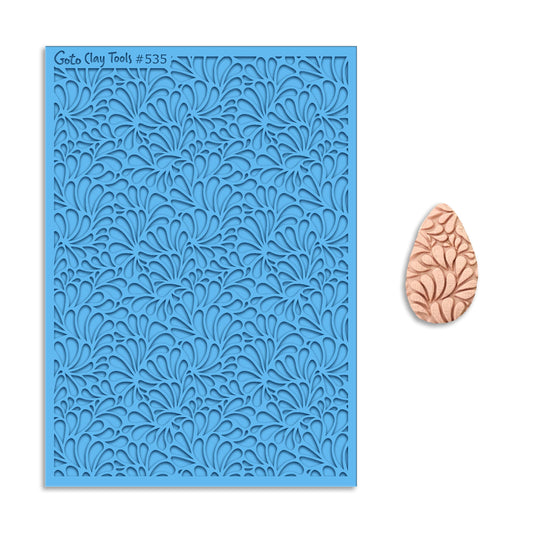 GOTO CLAY TOOLS Scallop Fan Texture Sheets for Polymer, Achieves the Same Texture as a Polymer Clay Roller, Floral Texture mat for Polymer Clay – TM-535