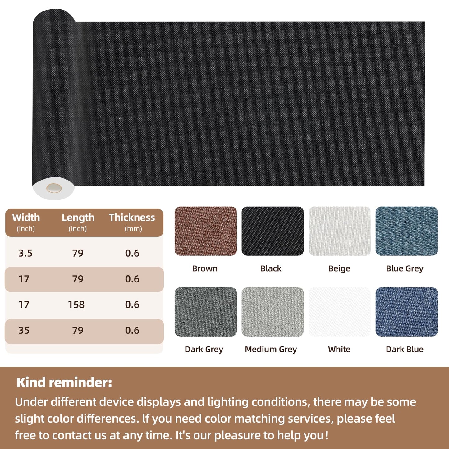 Shagoom Fabric Repair Patch, 17X79 Inch Fabric Large Repair Tape, Self-Adhesive Patches for Furniture, Sofa, Car Interior, Shoes, Hand Bag, Clothing (Grey, 17X79 Inch)