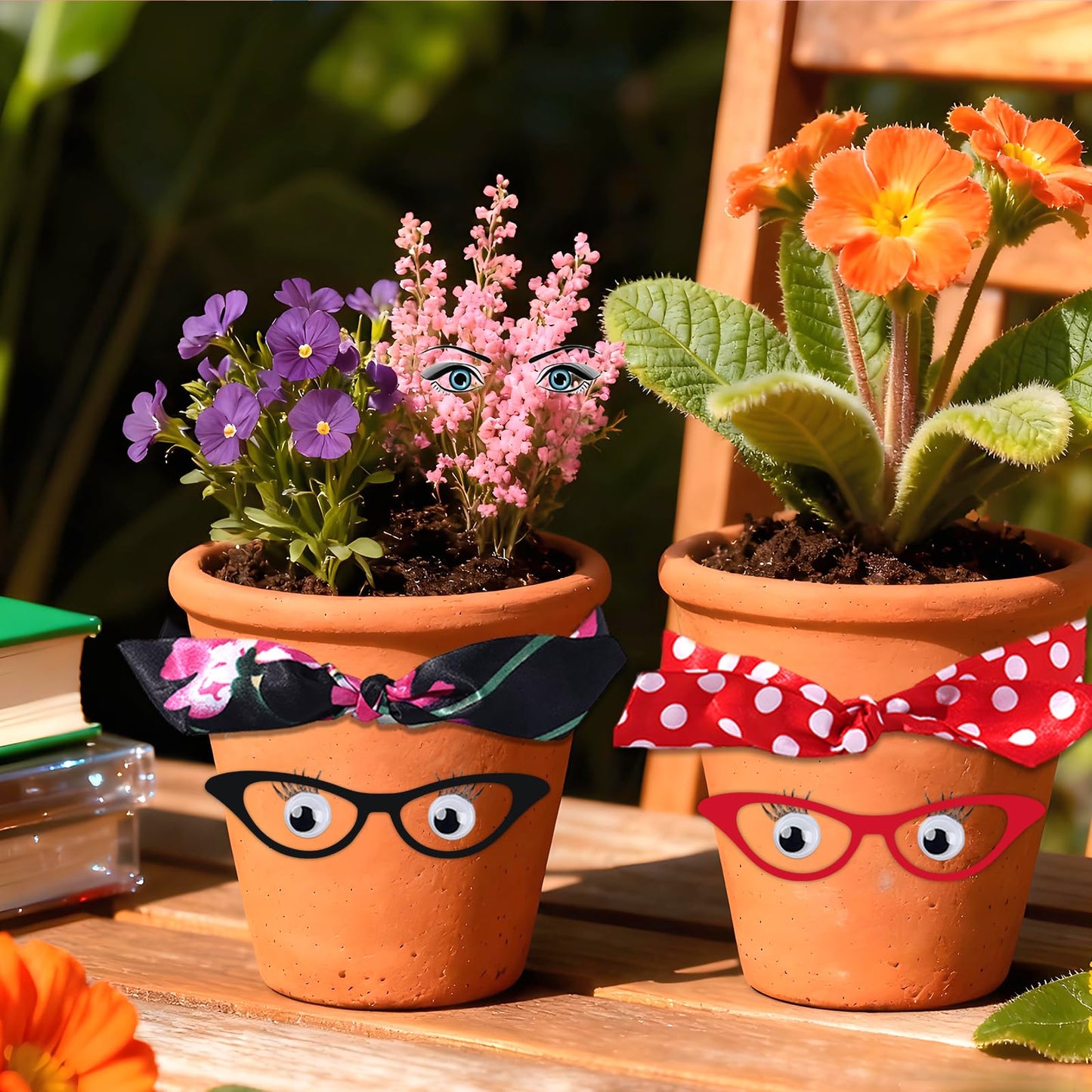 DIY Flower Pot Painting Kit with Face Stickers & Ribbons – Funny Plant Pot Craft, Creative Garden Decor for Journals Gifts Parties
