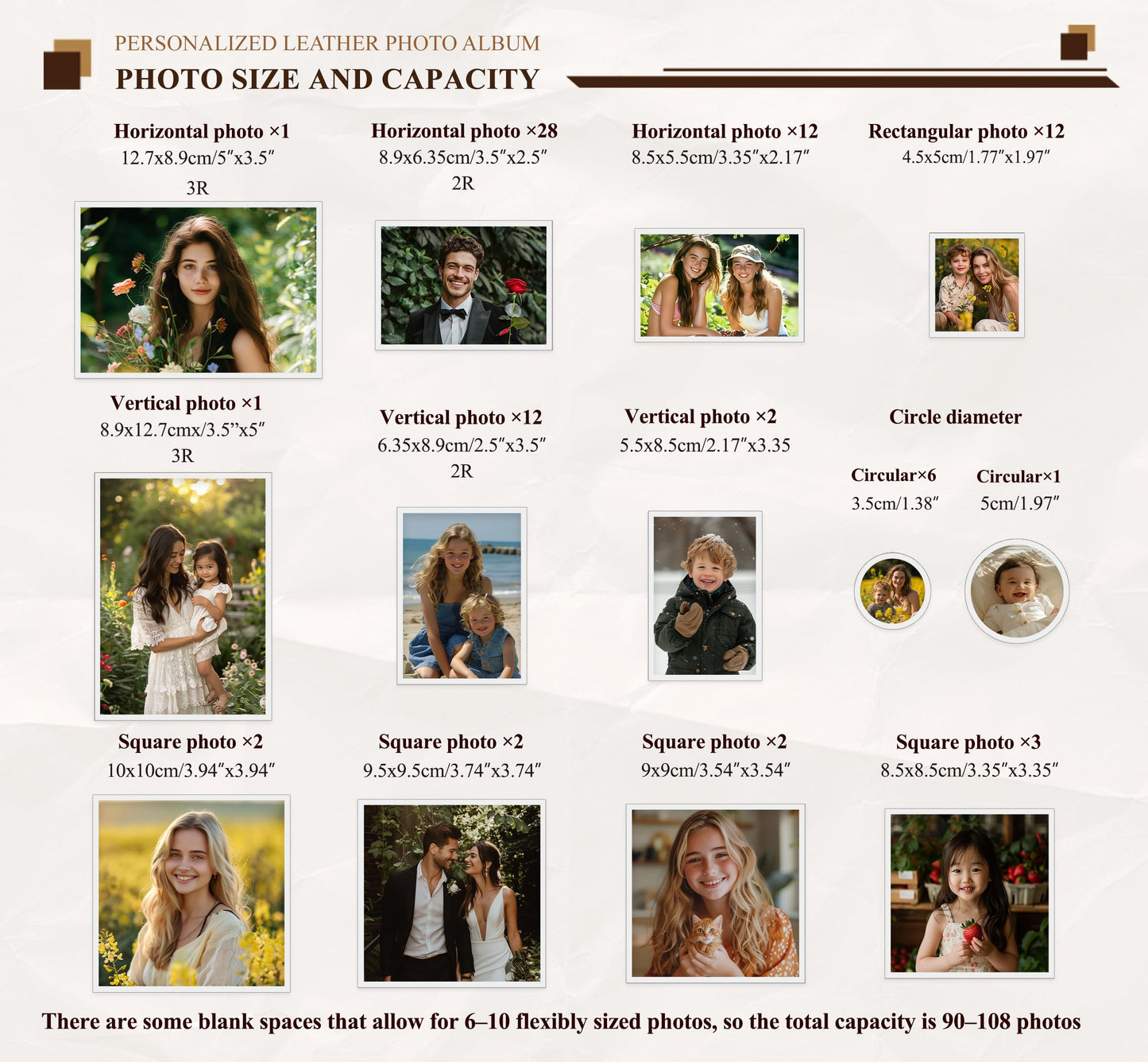 Handmade Genuine Leather Scrapbook Photo Album – DIY 3D Interactive Memory Book for Wedding, Baby, Family Photos (Travel, Anniversary, Birthday Gift)- D.Brown