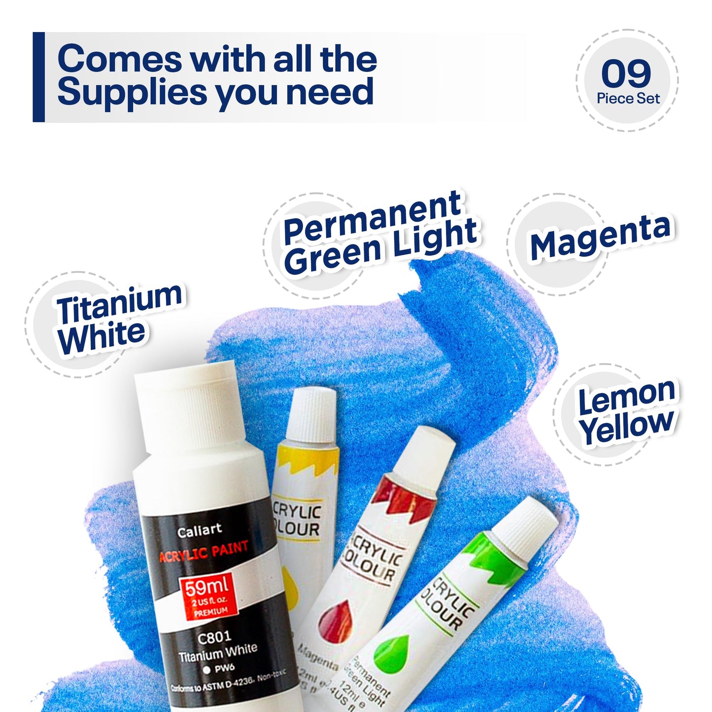 Painting4Real DIY Painting Class Kits for Adults with Video Tutorials, Learn to Paint Moth, How to Paint with Acrylic Paint Sets for Adult, 9 Peices Art Set & Painting Supplies Gifts for Mom