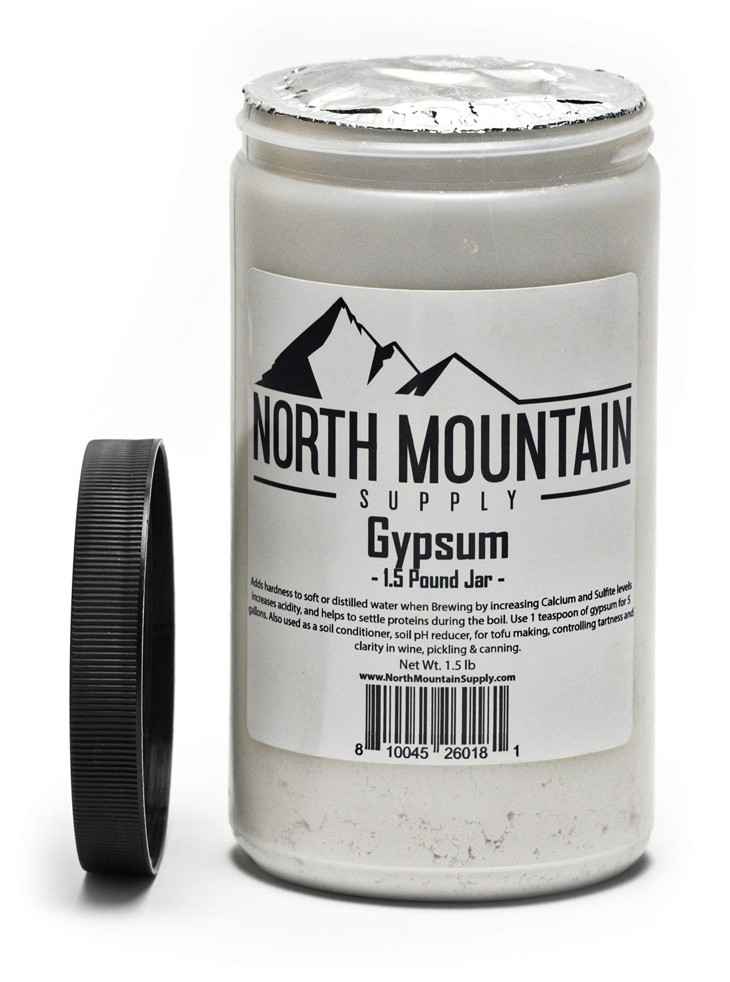 North Mountain Supply - GY-1.5lb Food Grade Calcium Sulfate (Gypsum) (1.5 Pounds)