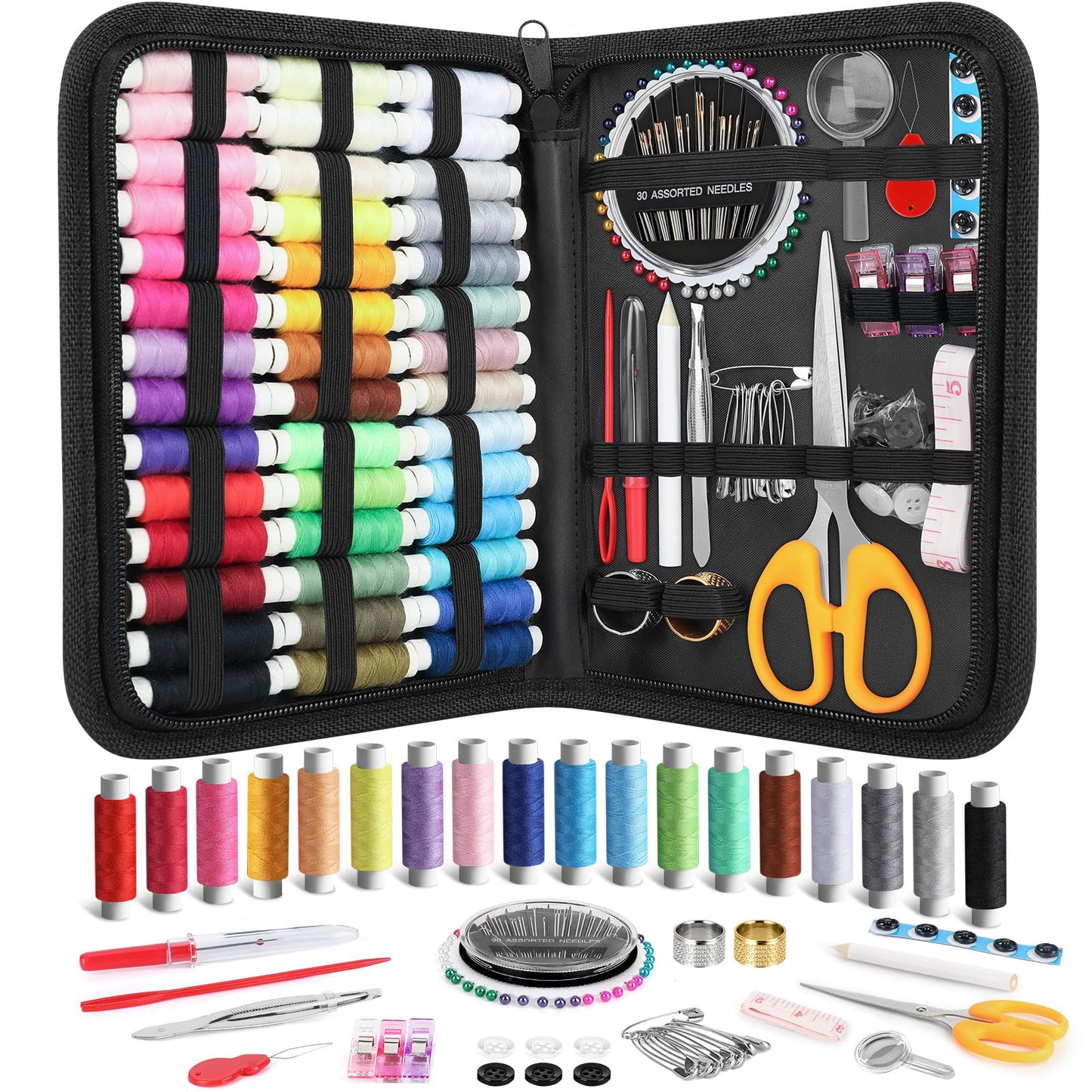 Coquimbo Sewing Kit Travel for Adults, 160 Pieces Sewing Supplies with Scissors, Thread, Needles, Christmas Mothers Day Gifts for Mom Grandma Women