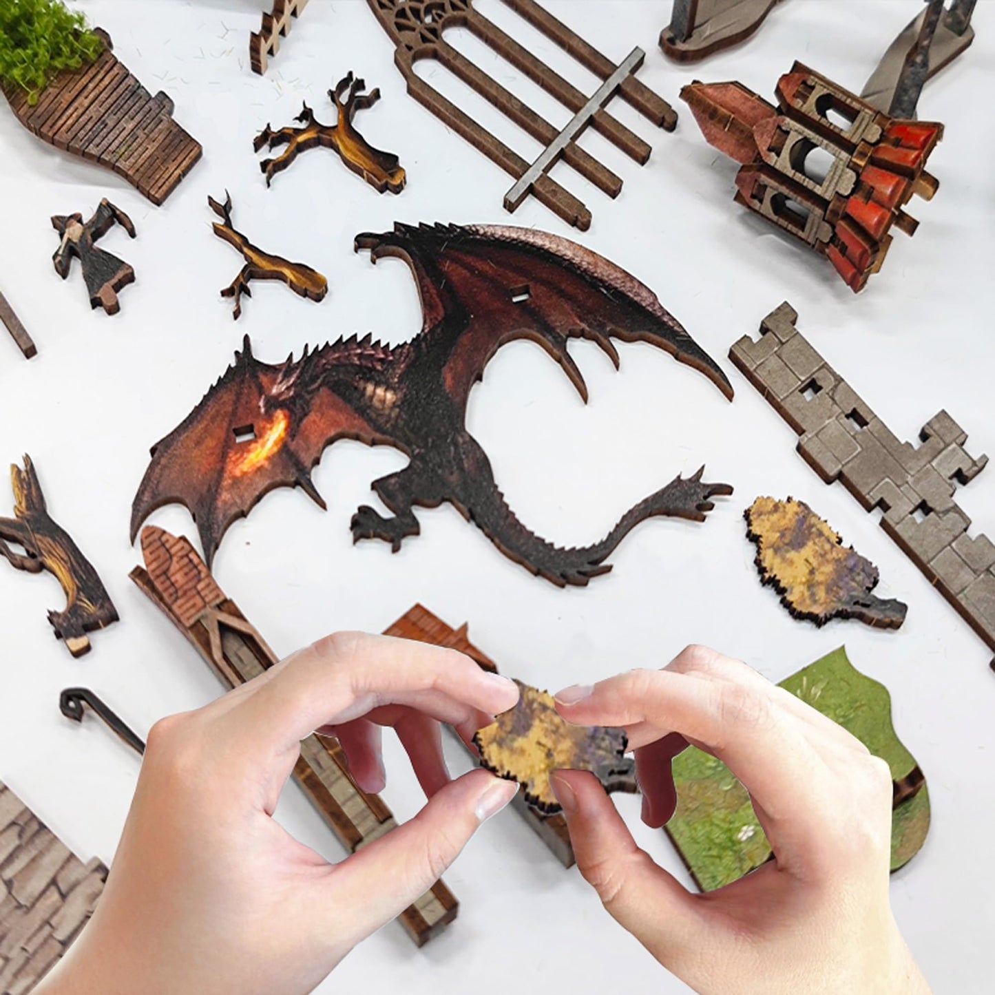 Strucwood Book Nook Kit with LED Light - 3D Wooden Puzzles Book Nook for Book Shelf Decor - DIY Dollhouse Kit - Book Nook Decor with Dust Cover - Magic Book Nook - (SQ-05)