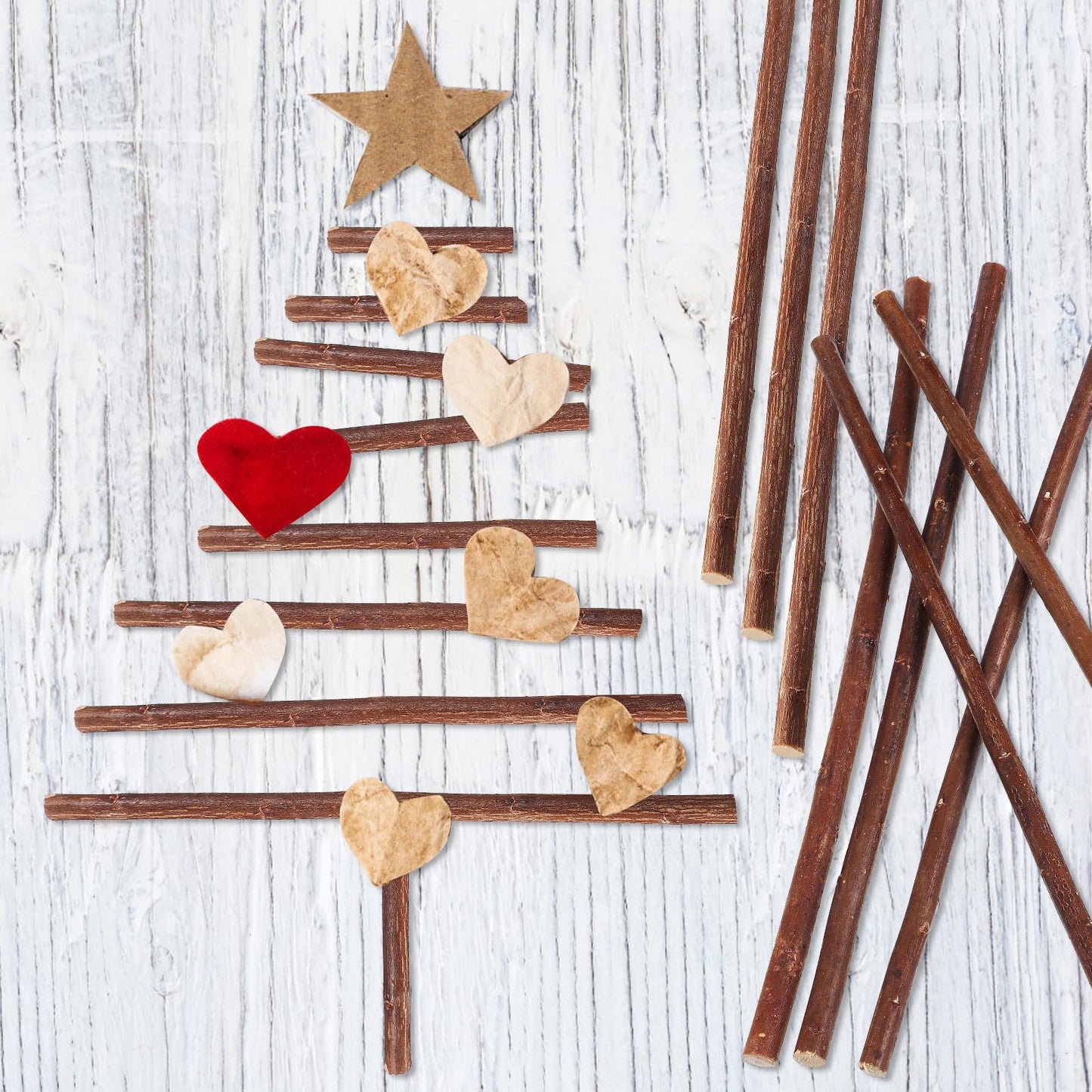 Tofficu 50 Pcs 11.81 Inch Natural Wood Sticks Dried Branches for Crafts DIY Wood Twigs for Floral Arrangements Wedding Centerpieces Rustic Home Decoration