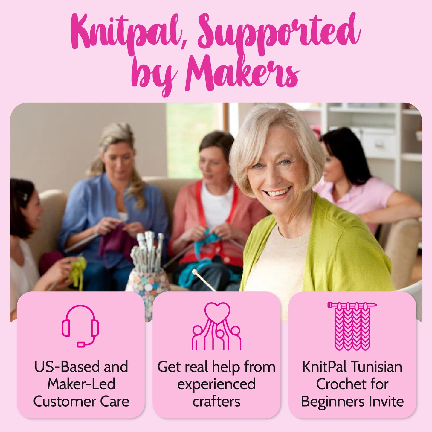 KnitPal Everyday Joy Crochet Kit for Confident Beginners – Make 4 Reusable 7.5 x 7.5 in Dishcloths – with Cotton to The Core Yarn (#3 DK), Hook, Patterns & Video Tutorials (Jean Blue + Sky Blue)