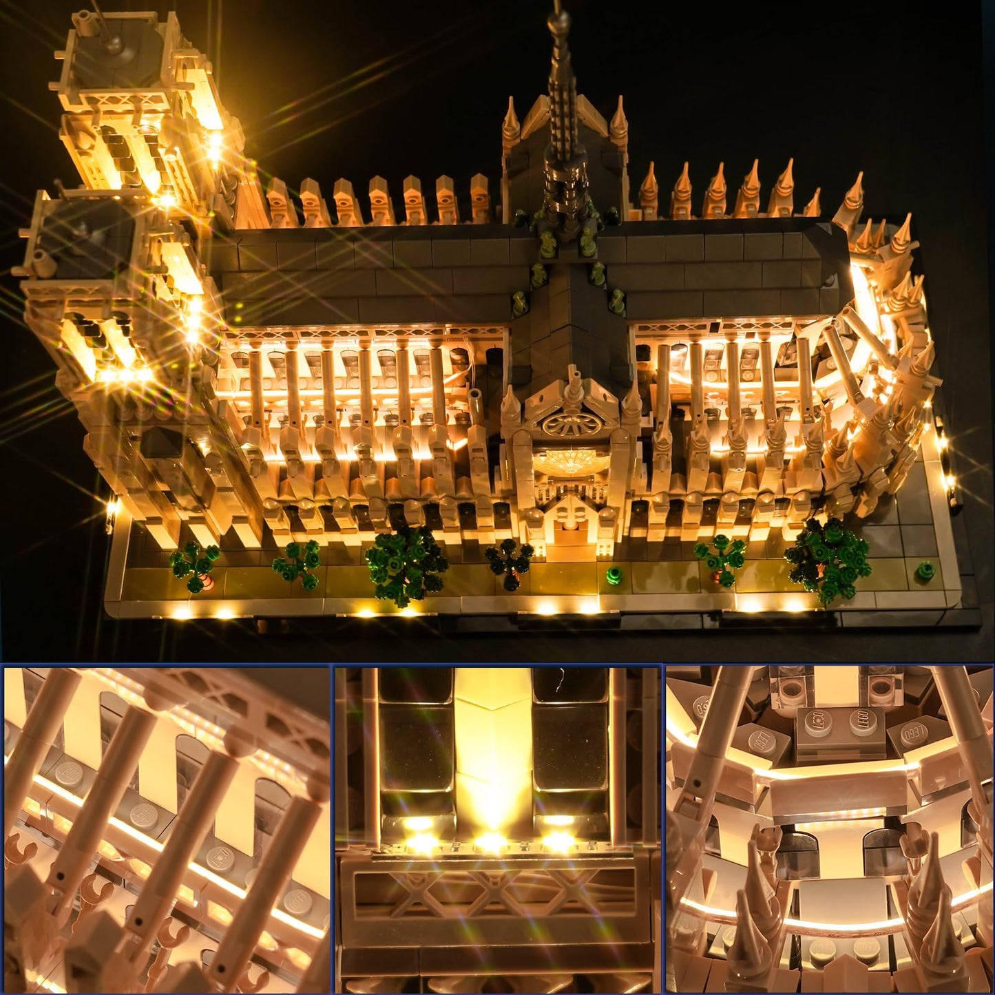 BrickBling LED Lighting Compatible with Lego Architecture Notre-Dame de Paris 21061, Compatible with Lego Notre Dame Cathedral, No Bricks Included (RC Version Light)