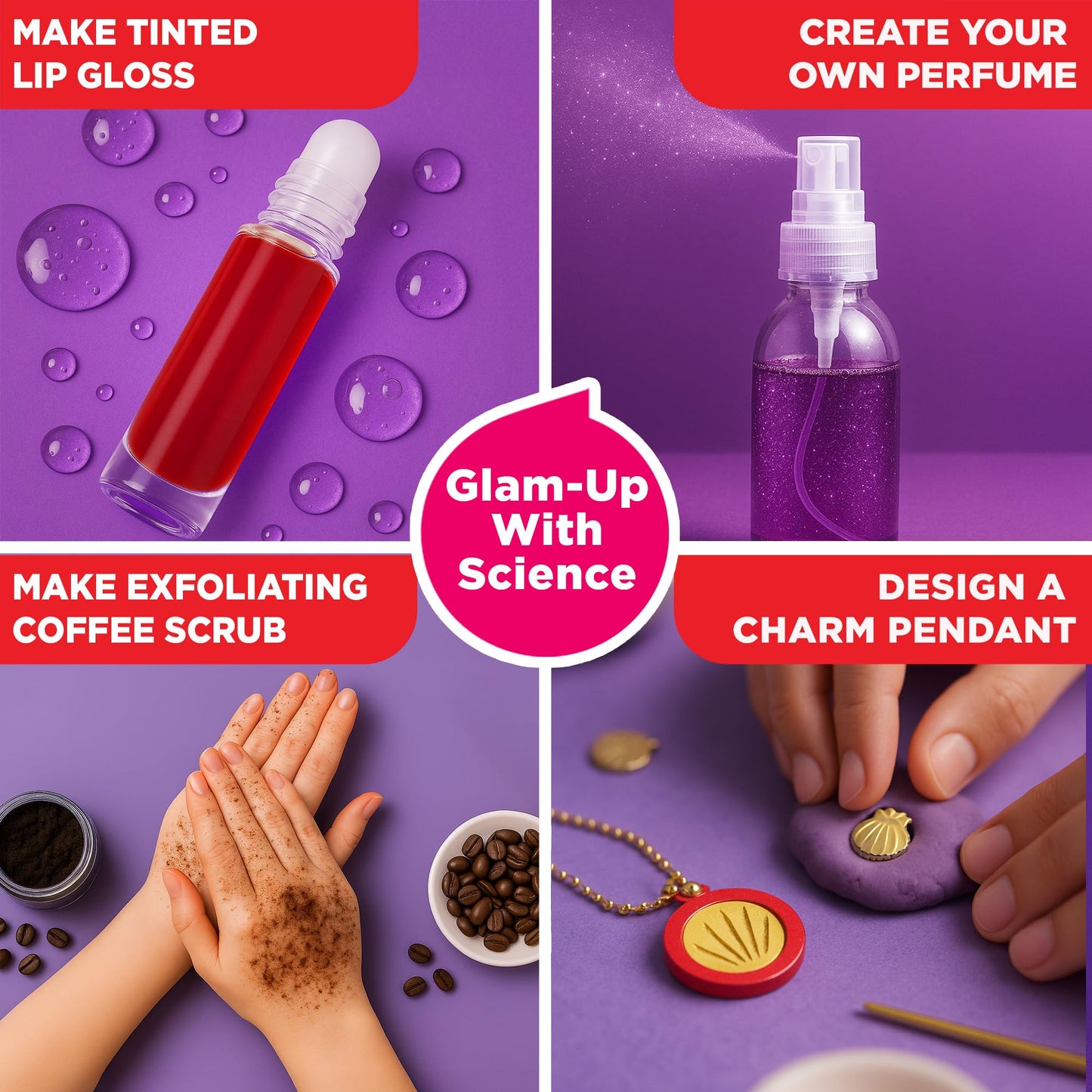 Doctor Jupiter Makeup & DIY Craft Kit for Girls Ages 6+ | Make Your Own Makeup, Perfume, Lip Gloss, Bath Bomb with 50 Beauty Recipes| Birthday Gift Ideas for 6-7-8-9-10-11-12 Year Olds