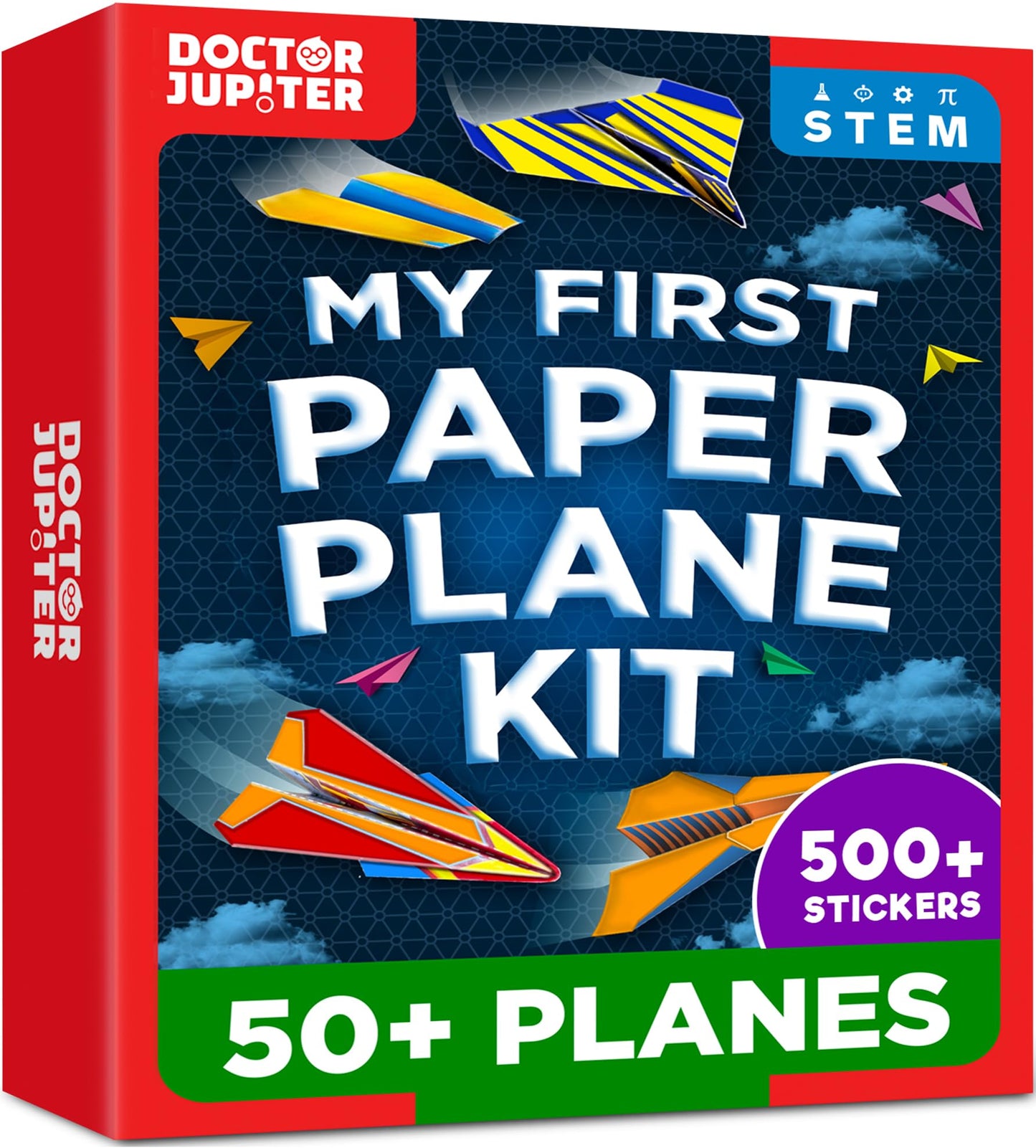 Doctor Jupiter My First Paper Airplane Book Kit for Kids Ages 4+ | Travel Toy Activities for 6-7-8-9-10 Year Old Boys & Girls | Make & Fly 50+ Paper Airplanes with 500+ Stickers