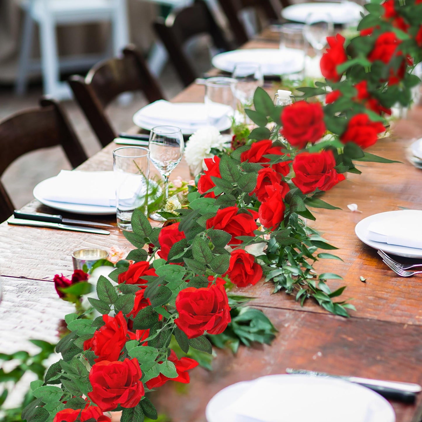 Kentucky Roses, 88.8FT Roses Derby Day Party Supplies Fake Vine Flowers Plants, Derby Day Rose Artificial Flower Hanging Indoor Rose Home Party Garden Craft Art Backdrop Decorations