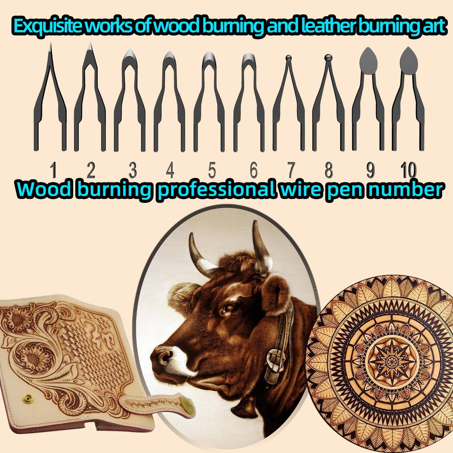 FIRElood Wood Burning Kit,Wood Burning Tips Wood Burner tip,Burning Tool Wood Burning High impedance Nickel-Chromium Wire Pen tip Wood Burning Tool Pen tip nibs for Writing Instruments Pen nibs