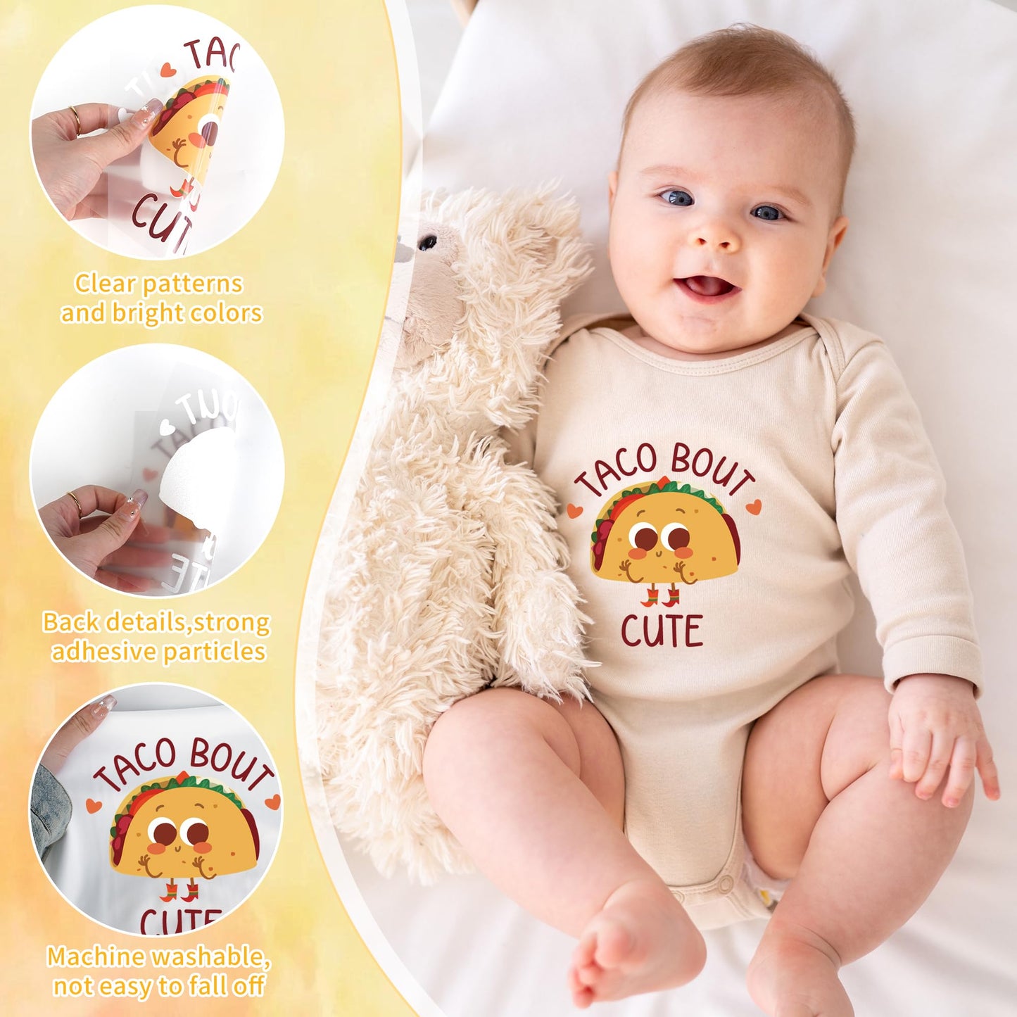 Baby Iron on Transfers, 36 PCS Onesie Decorating Kit Baby Shower, Cute Animal Heat Transfer Stickers, Gender Reveal Patch, Iron on Decals for T Shirts Hoodie Bibs Bodysuit Clothing DIY Crafts