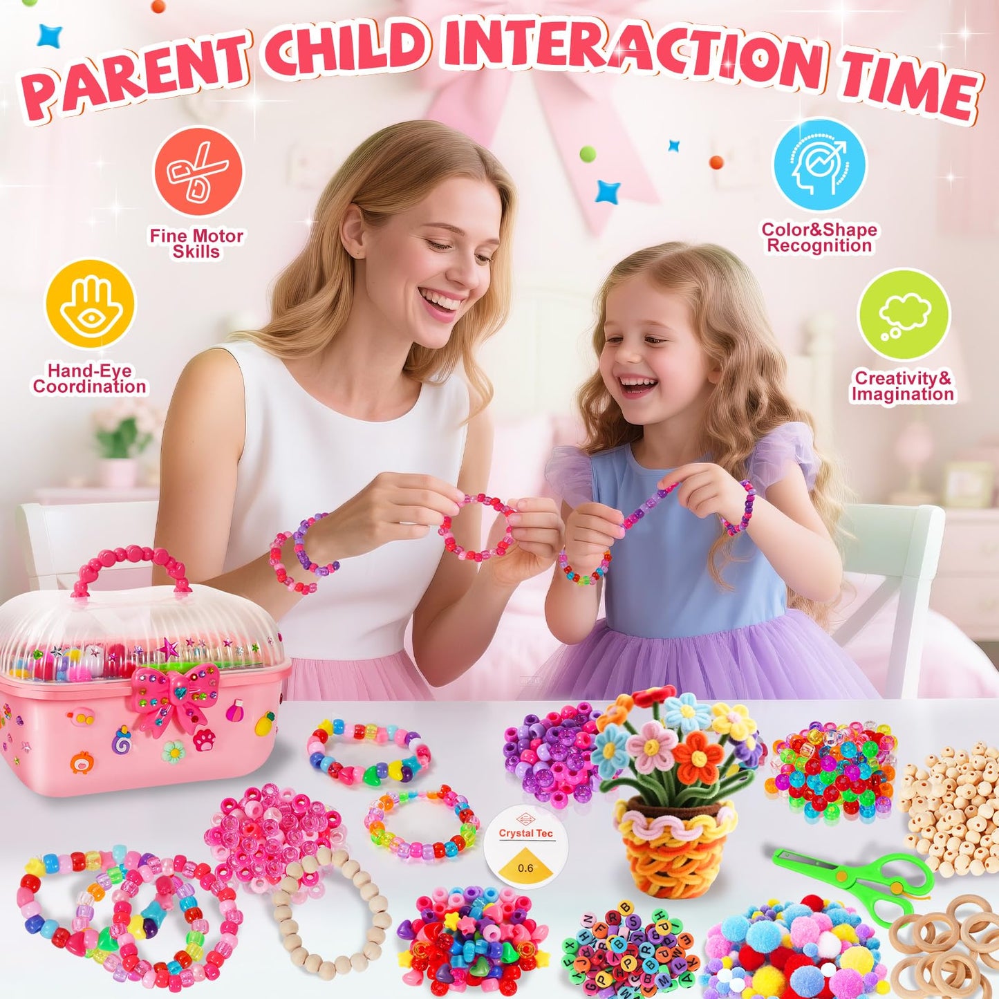 VERYHDSN Arts and Crafts Supplies for Kids-3000+ Pcs DIY Arts & Craft Kit for Boys Girls Ages 4 5 6 7 8 9 10 11 12, 25+Types Craft Materials Bulk, Larage Craft Box Set, Fun&Creative Gift