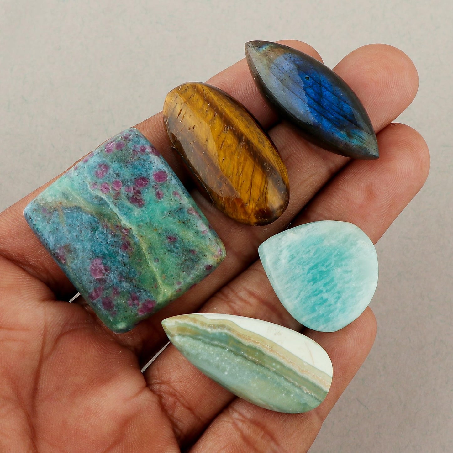 Gemkora 100 Carats Natural Mix Gemstones Wholesale Cabochons Lot, Jewelry Making Loose Gemstone, DIY Stones, Wire Wrapping, Reiki, Wikka, Healing Crystals, Bulk Gemstone Deal, 2 to 4pcs