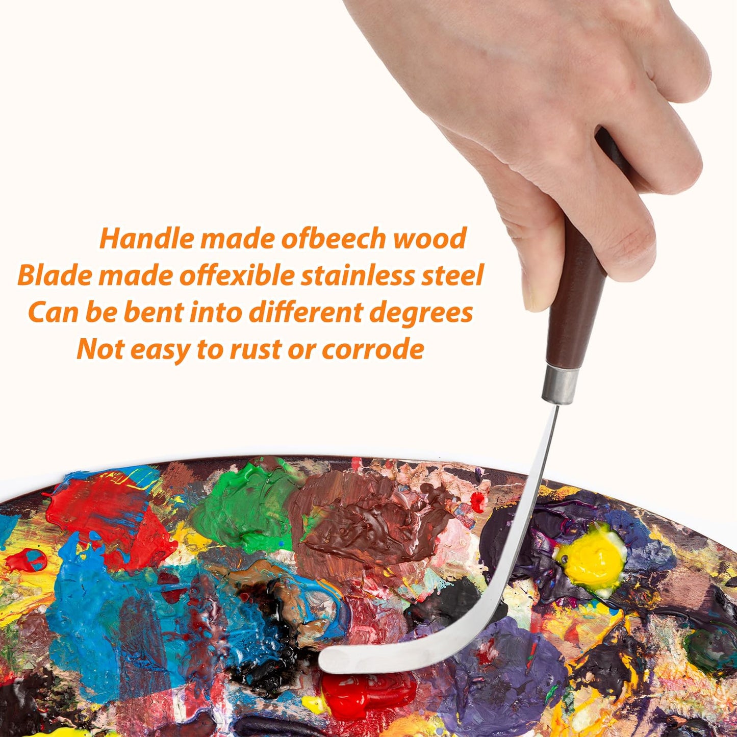 27 Piece Stainless Steel Palette Knife Set, Painting Knives with Plastic Handles, Art Spatula Pallet Knives for Oil, Acrylic Paint, Color Mixing Tools, Painting Accessories