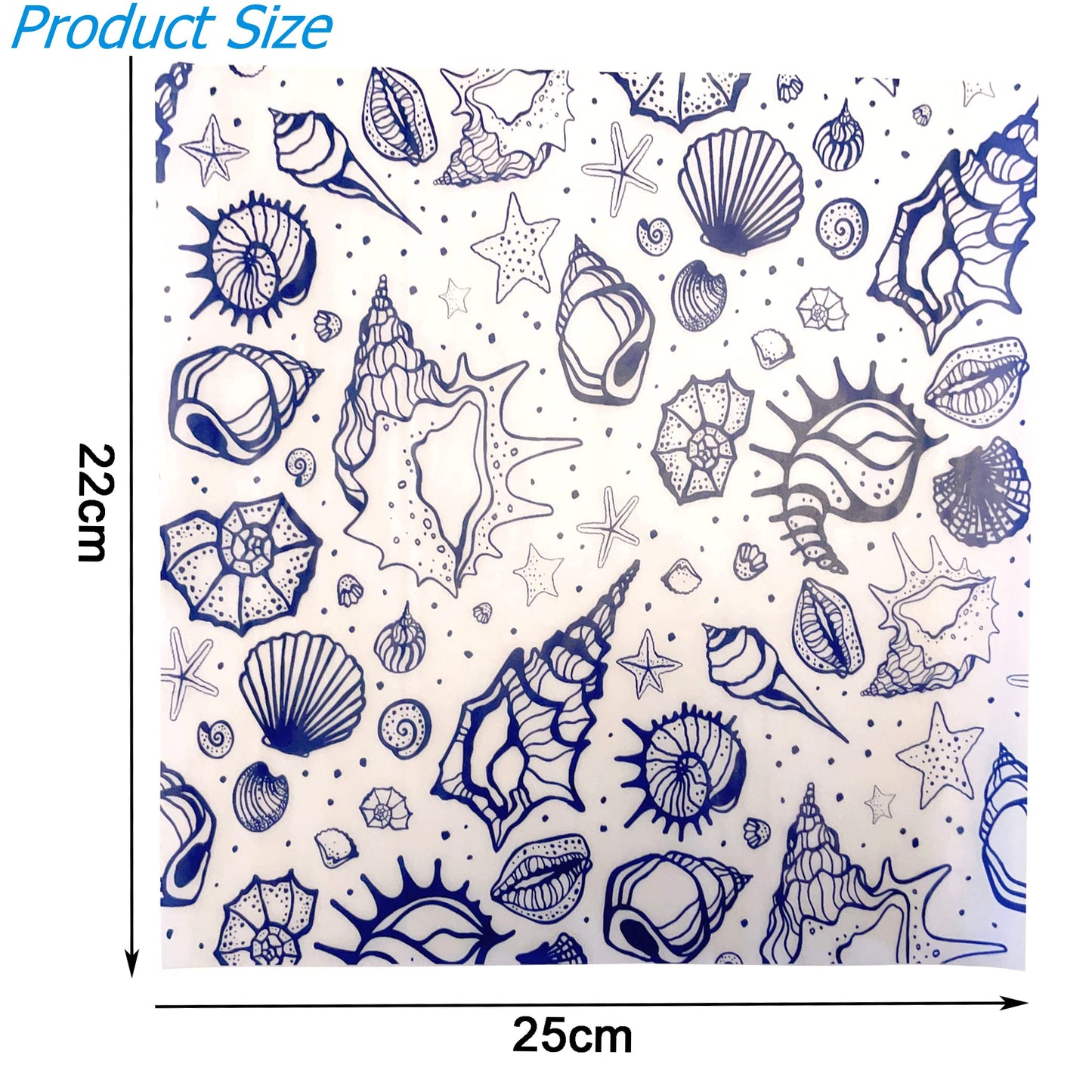 Suiwen 150 Sea Shell Patterned Wax Paper Sheets, Food Picnic Paper, Greaseproof Paper,Waterproof Dry Hamburger Paper Liners Wrapping Tissue for Plastic Food Basket