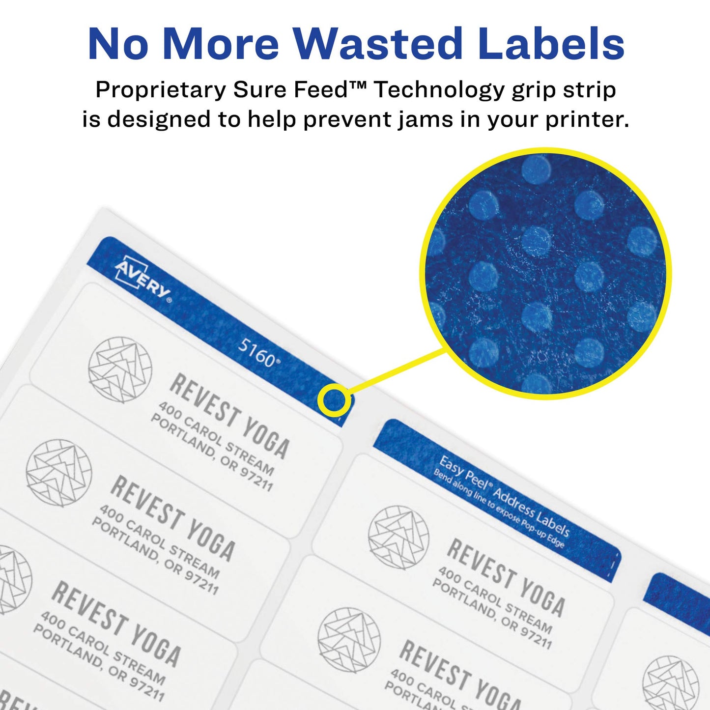 Avery Round Printable Labels, 2.5" Diameter, Matte White, Sure Feed Technology, Laser & Inkjet Compatible, 300 Blank Labels Total, Great for Branding, Packages, School Supplies, and More (5294)